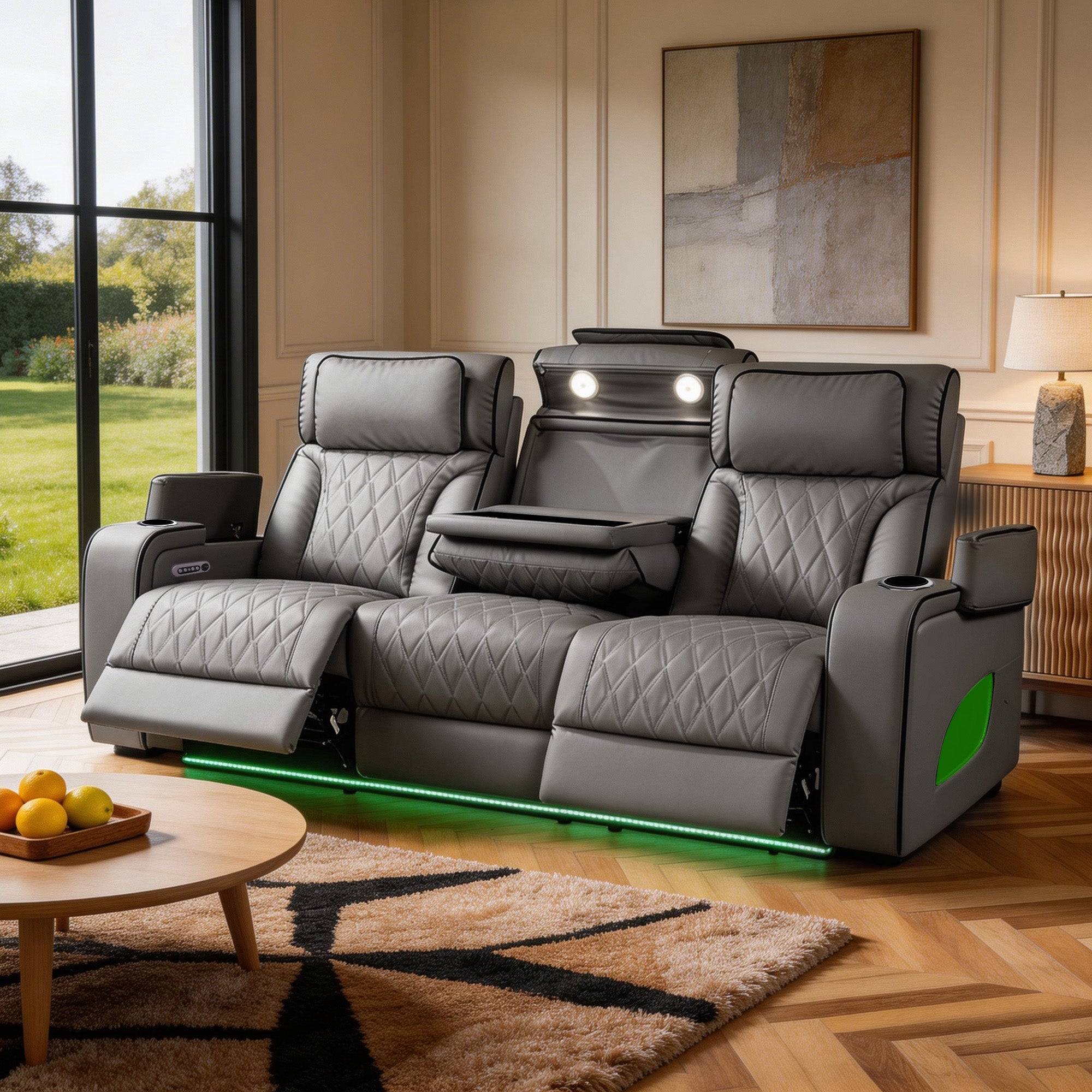 Jessie Power Recliner Gray 3-seater Sofa