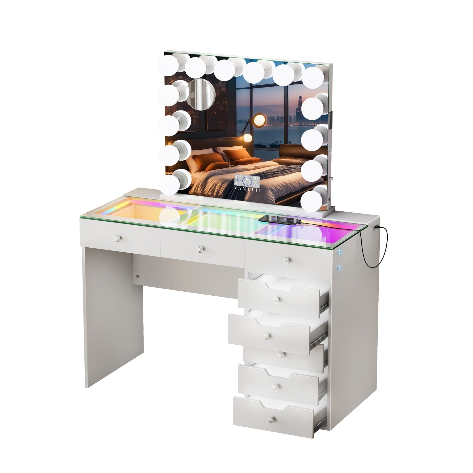 Diana Vanity Desk Set: Sleek Design for Beauty Needs