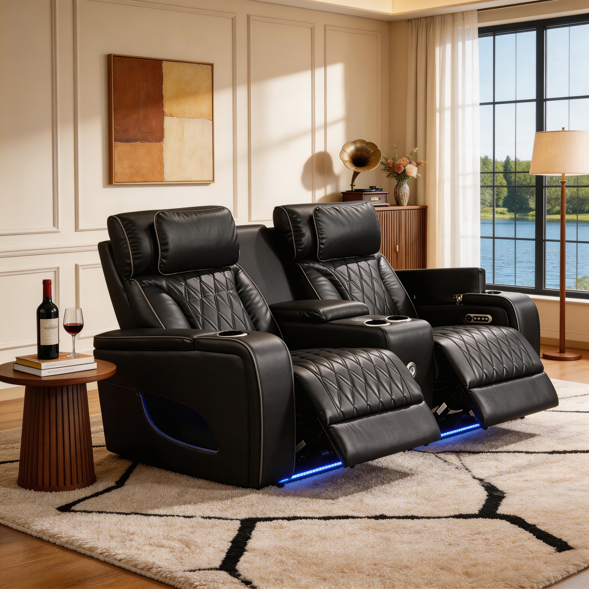 Jessie Power Recliner Black 2-seater Loveseat