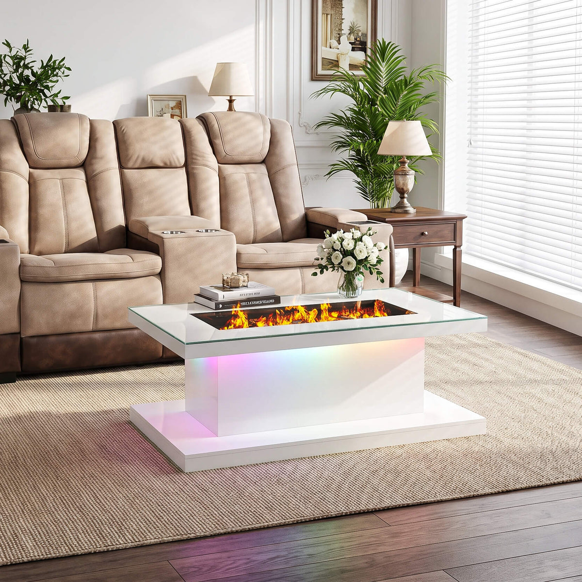 Kelly Coffee Table with Realistic Flame Effect