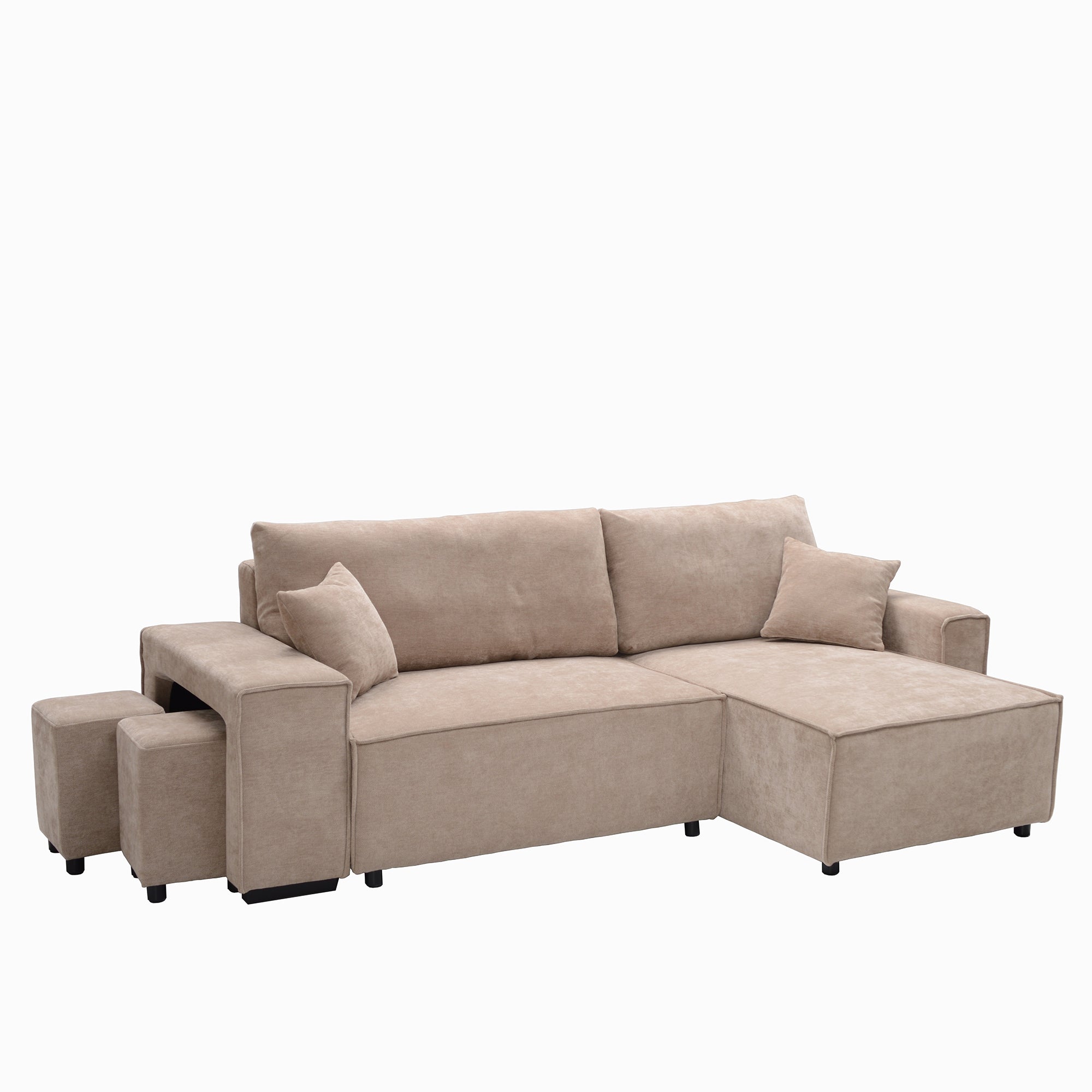 L-Shape sofa with storage and Pull-out bed
