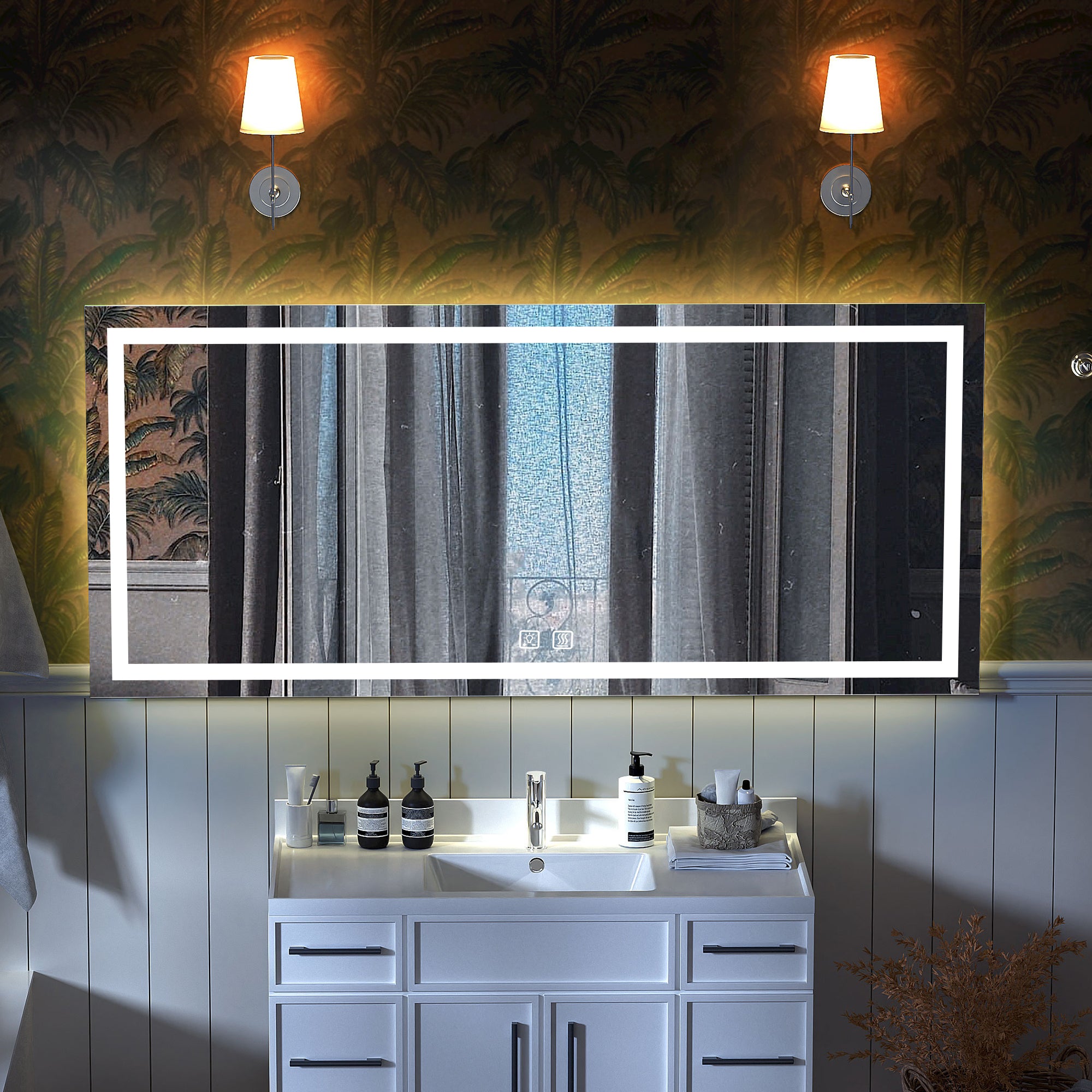 Waterproof Backlit Bathroom Mirror with Led Light Strip