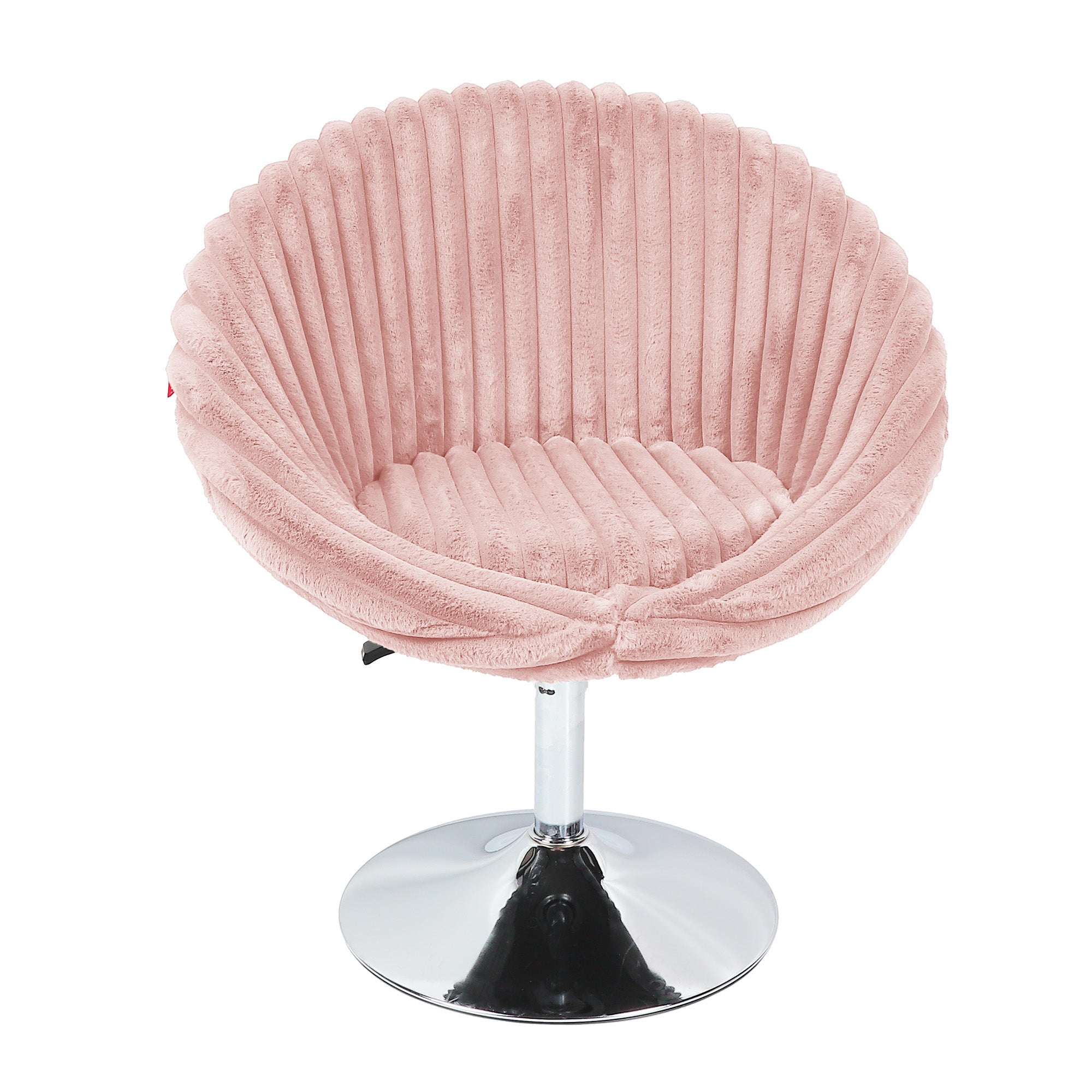 Bella Swivel Rabbit Fur Vanity Chair