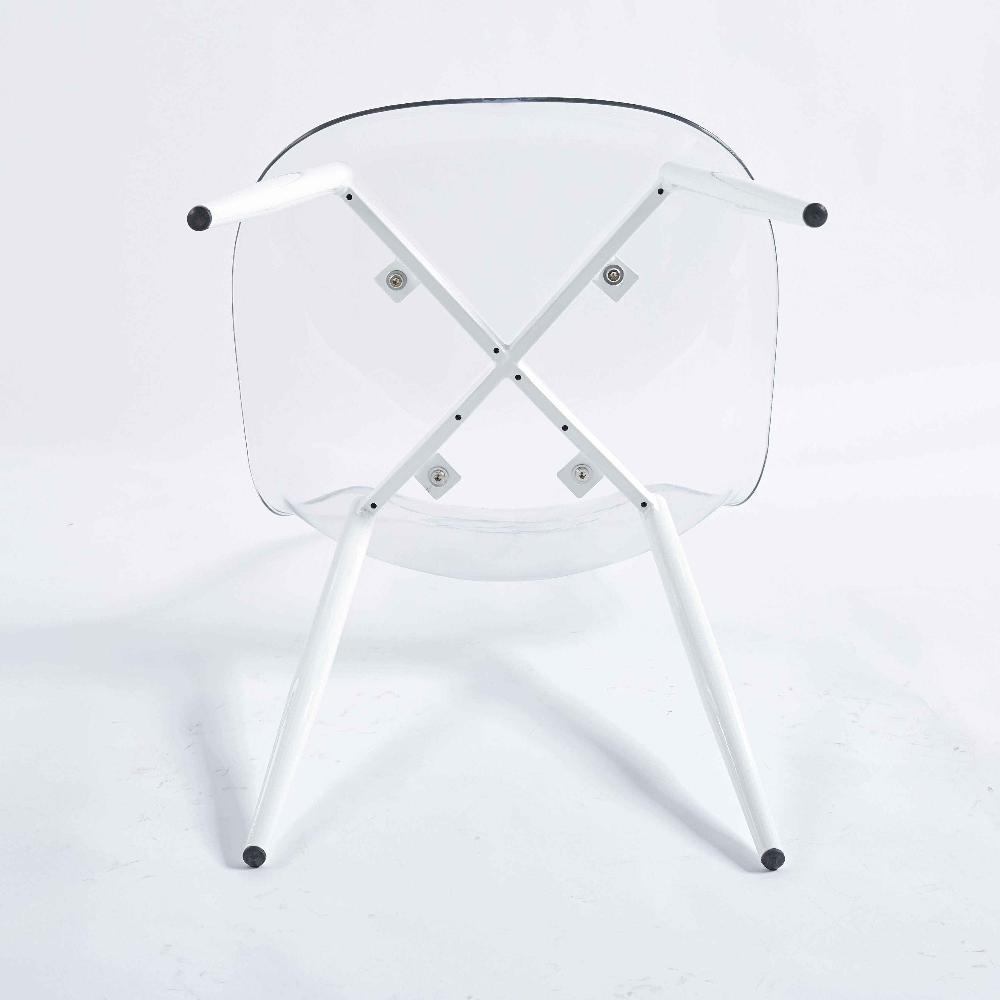 Clear Acrylic Accent Side Chairs w/ Metal Legs for Dining/Kitchen/Living Room