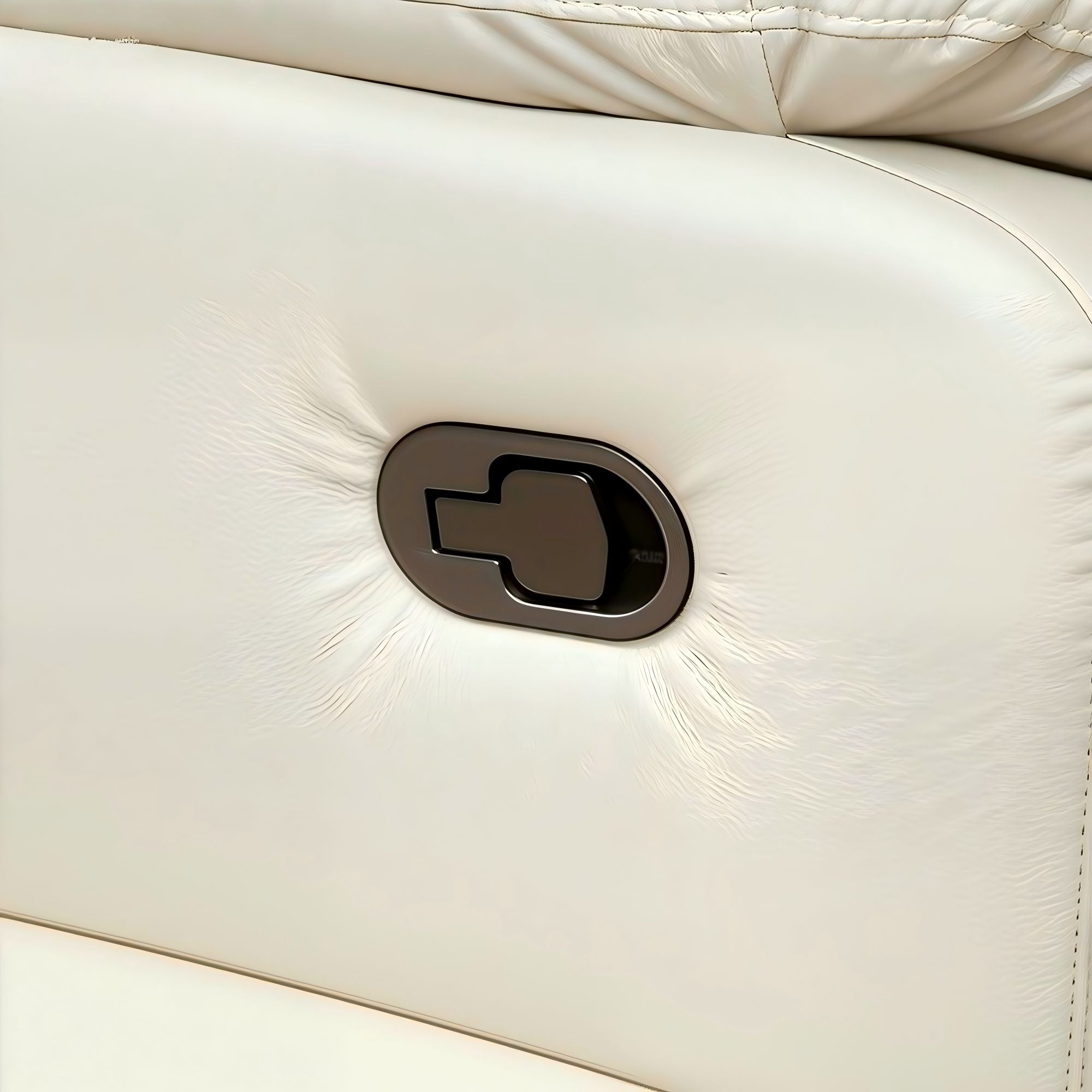 Lume Power Recliner 1-Seater Sofa in Ivory Faux Leather with Hidden Cupholders