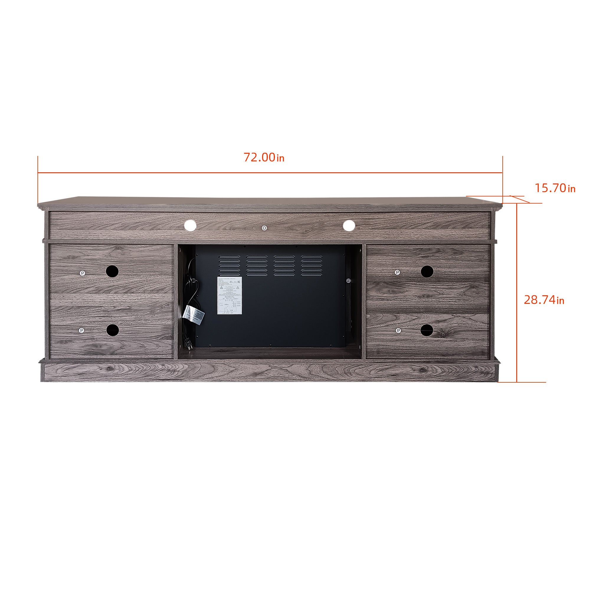 72" Light Grey Melamine Veneer Fireplace TV stand