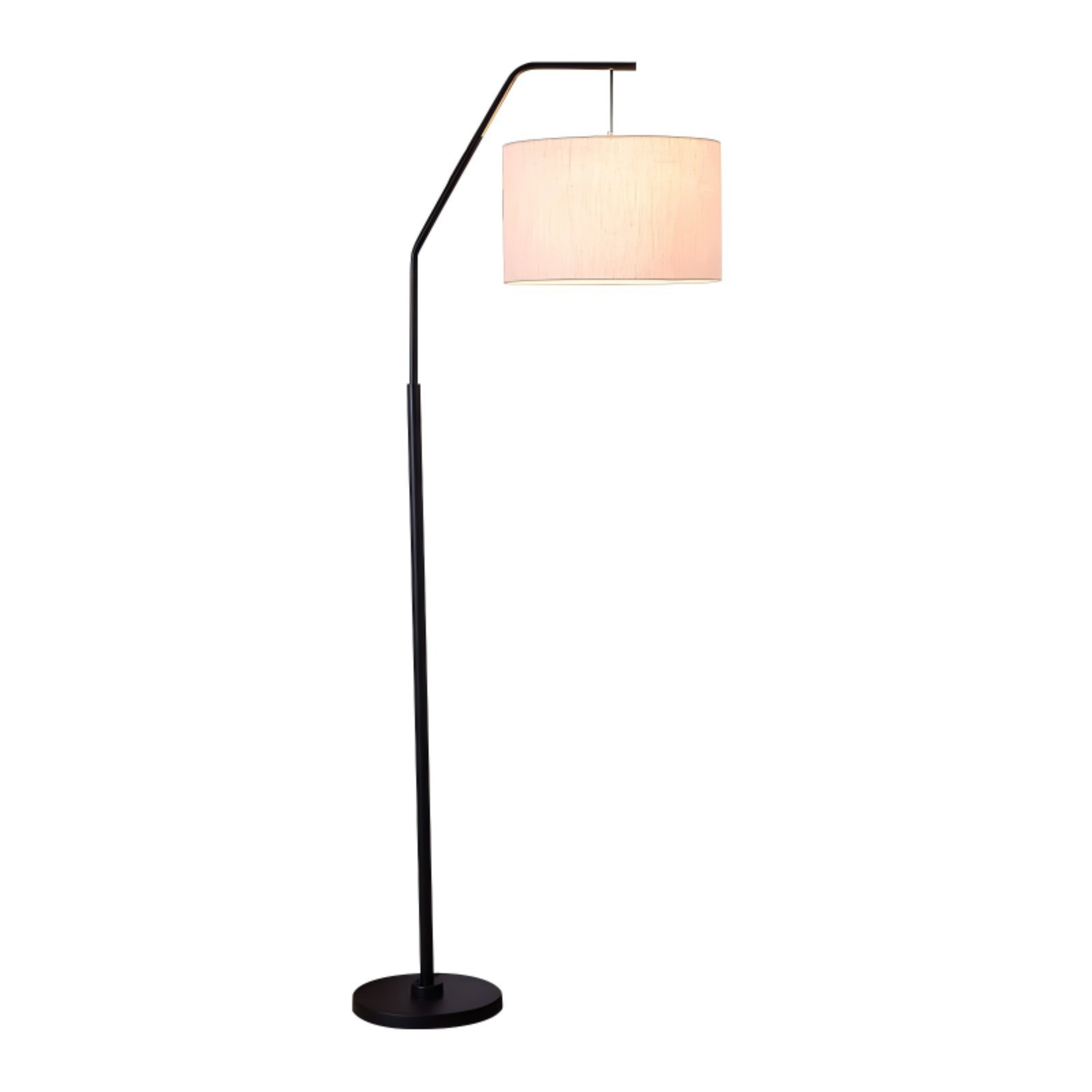 Modern Crescent Floor Lamp | Adjustable Swing Arm + Linen Shade | Nordic Minimalist Design for Living Room, Bedroom, or Study