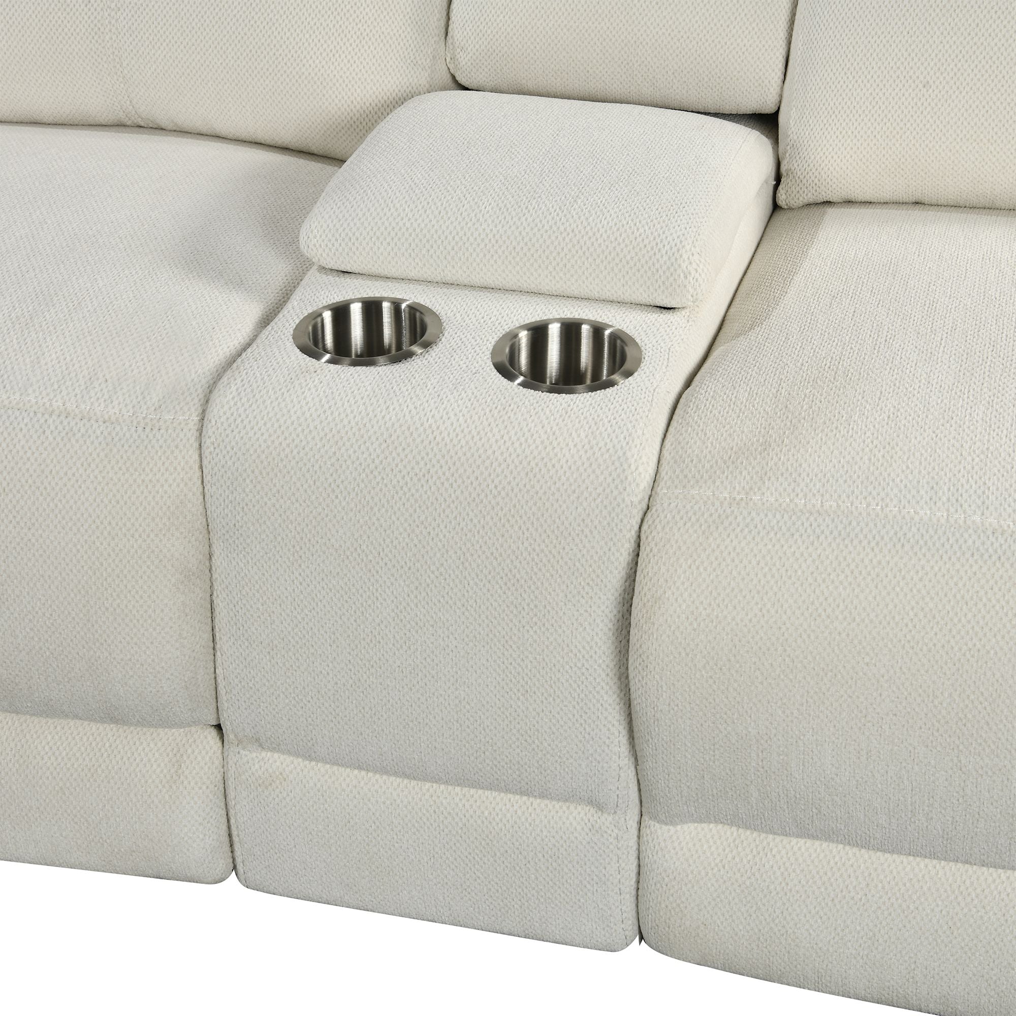 Power Recliner Sectional Fabric Sofa MC3020 White