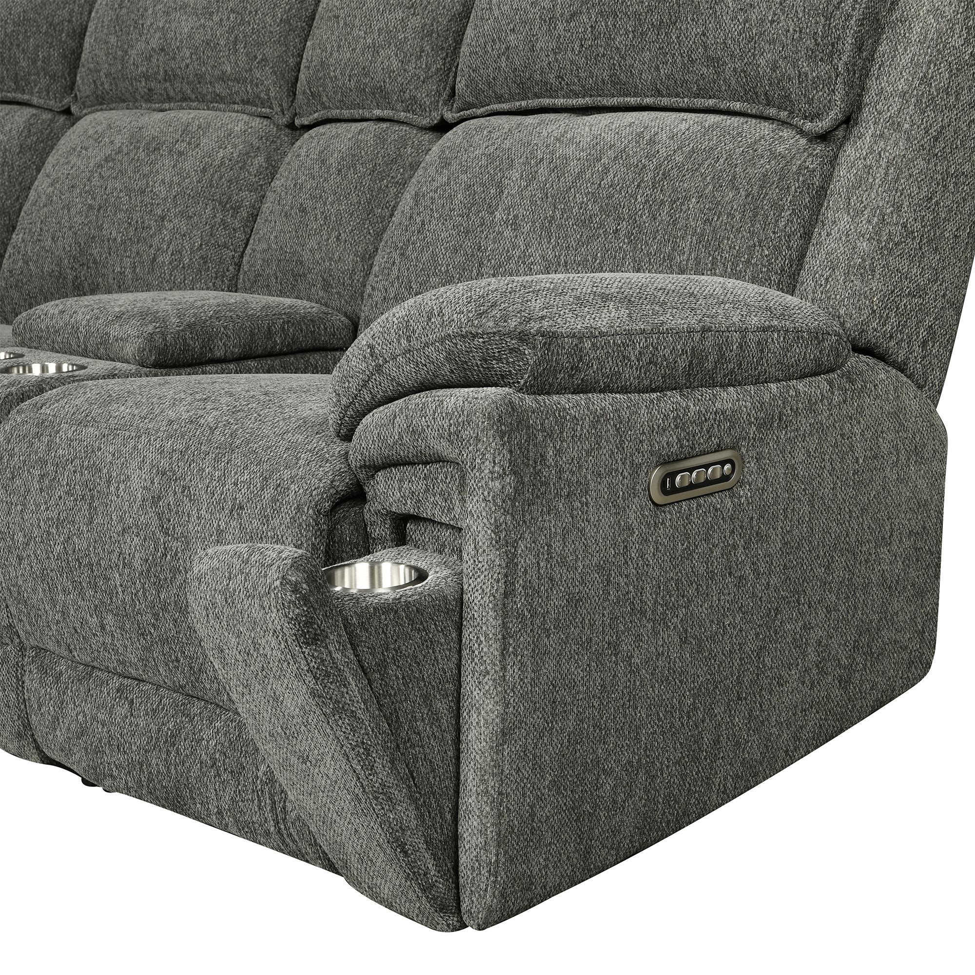 Power Recliner Sectional Fabric Sofa MC3020 Gray