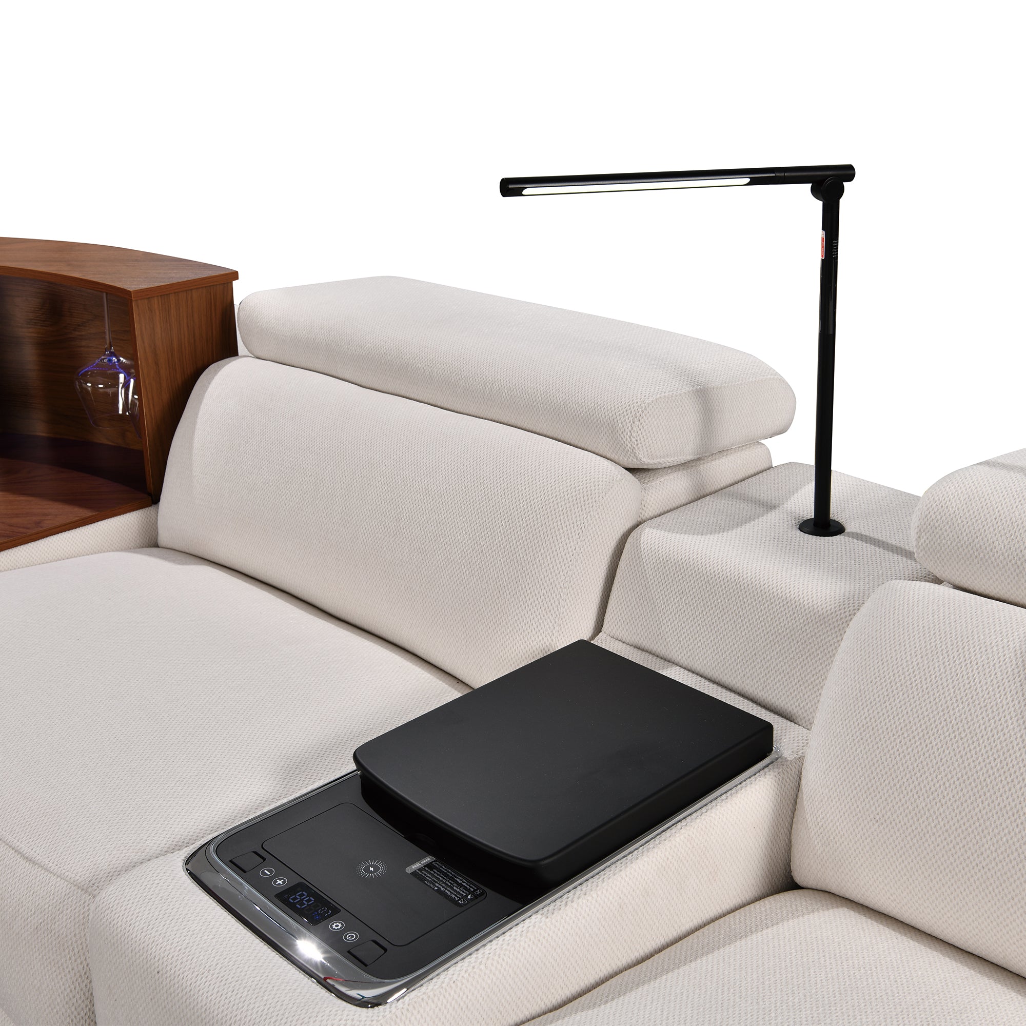 Power Recliner Fabric Sectional  MC3028 White