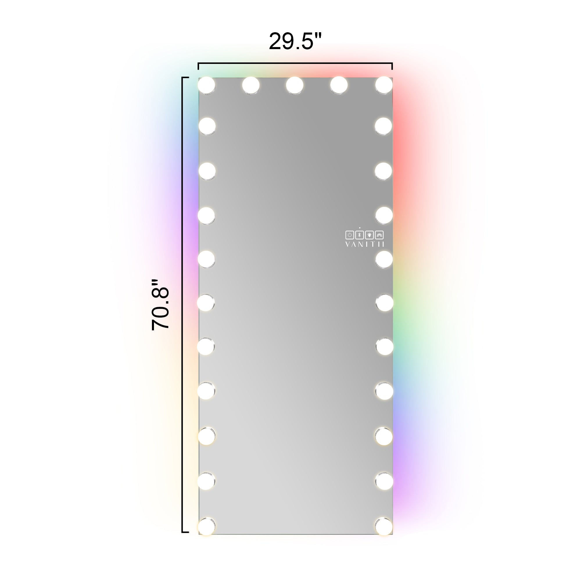 VANITII Hollywood Vanity Mirror - Full Length Vanity Mirror with Bluetooth Speaker