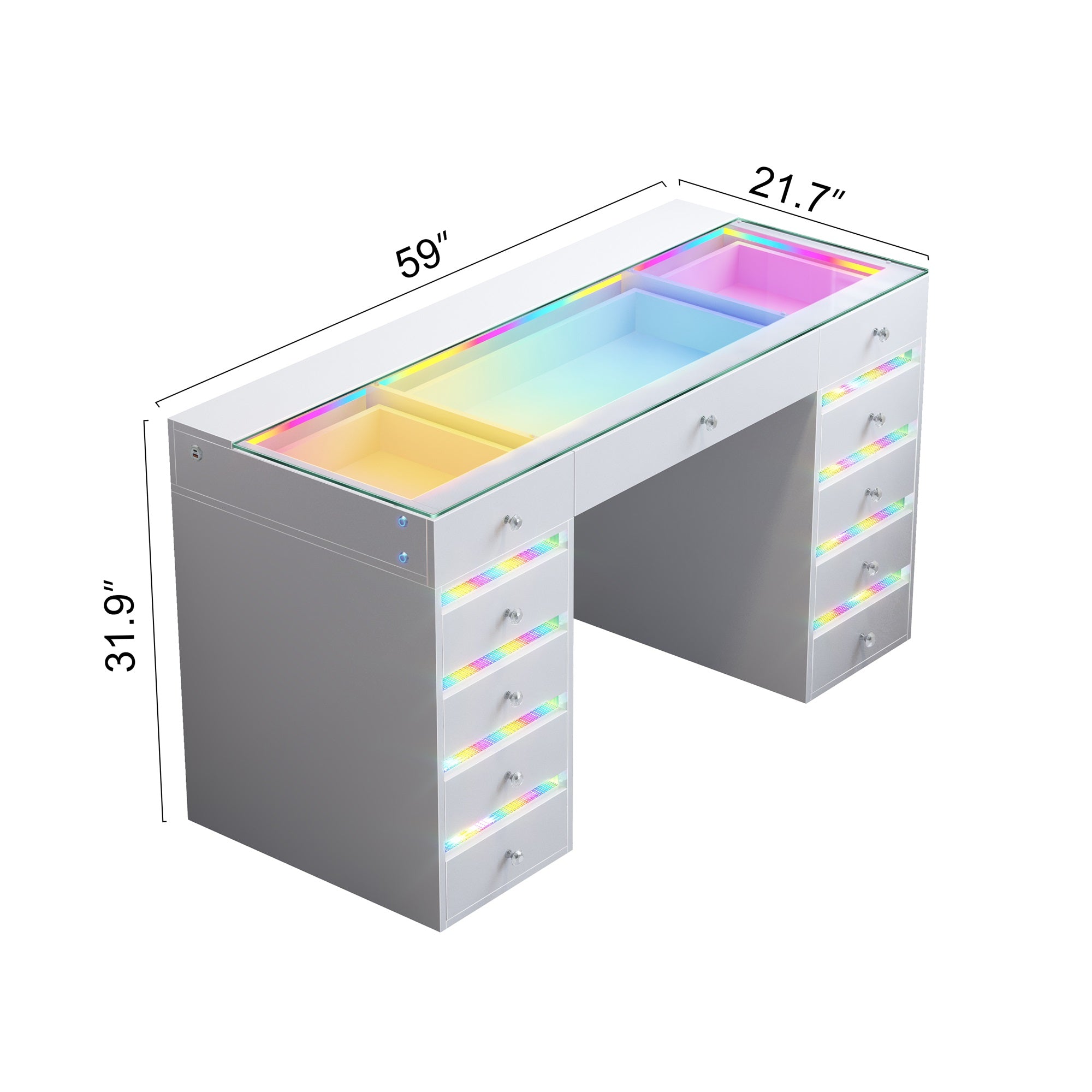VANITII Fenair Vanity Desk with RGB light