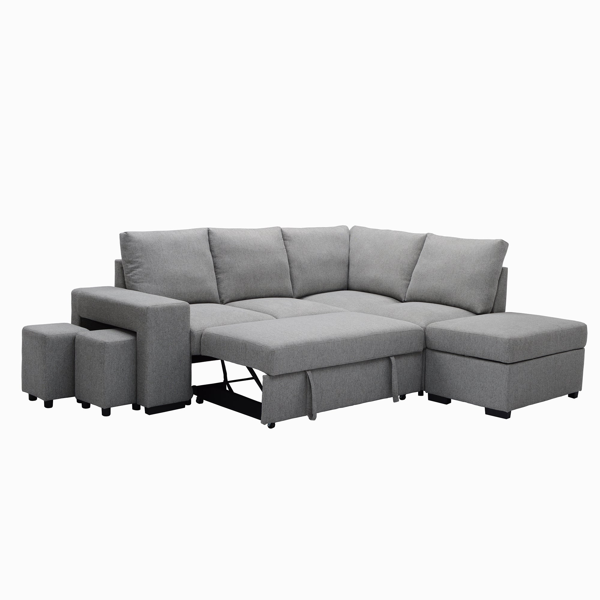 L-Shape sofa with storage and Pull-out bed