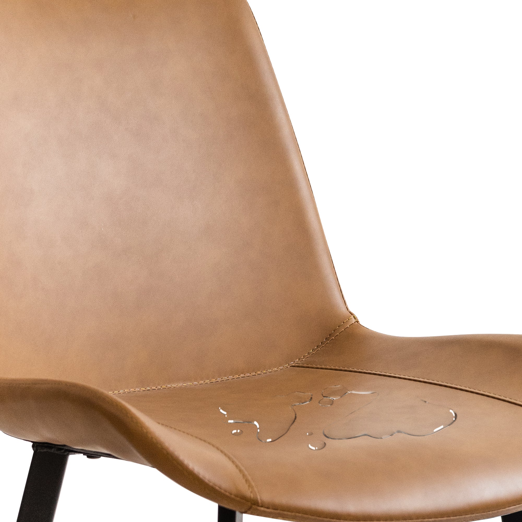 PU Leather Dining Chair with Metal Legs