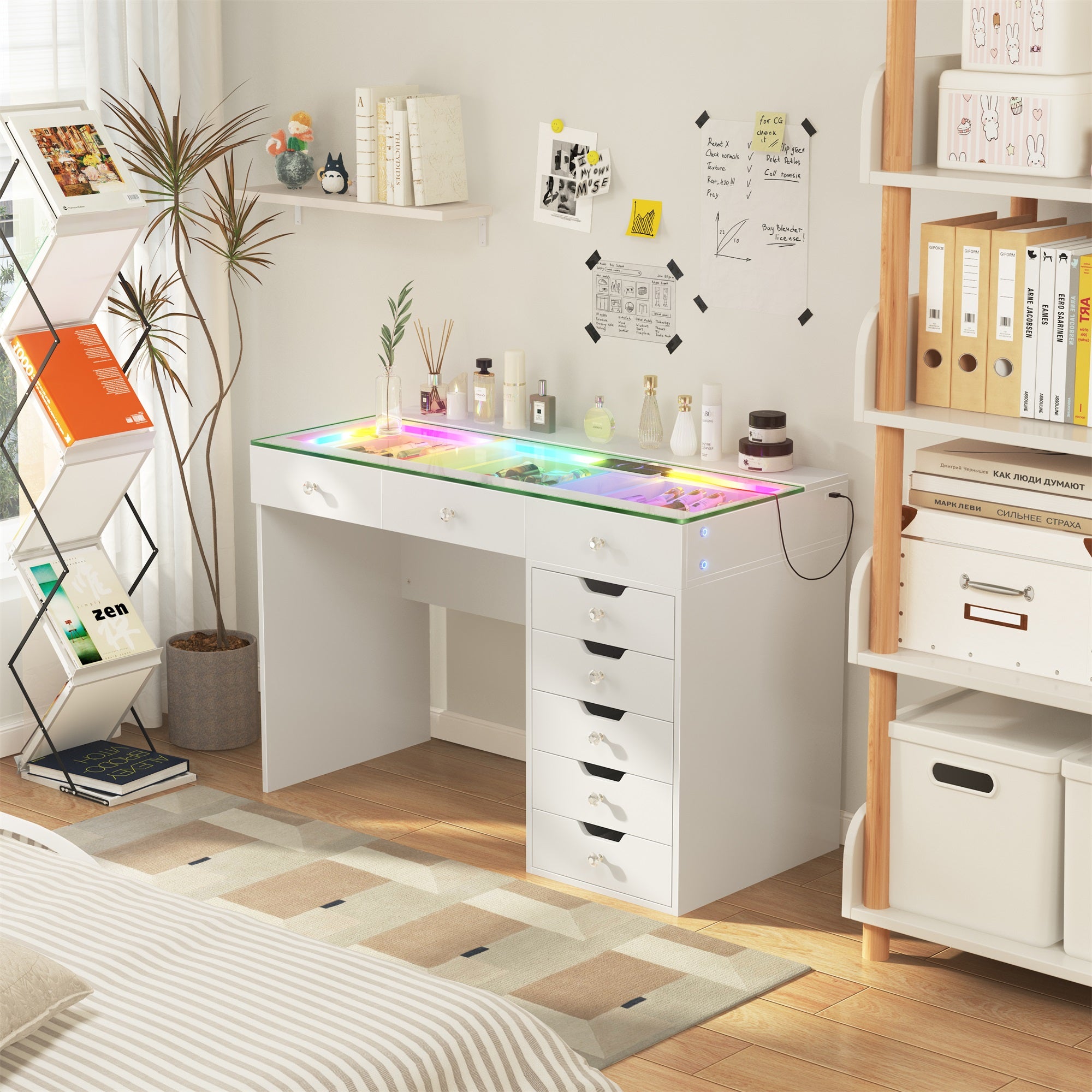 VANITII Diana Vanity Desk Pro- 8 Storage Drawers