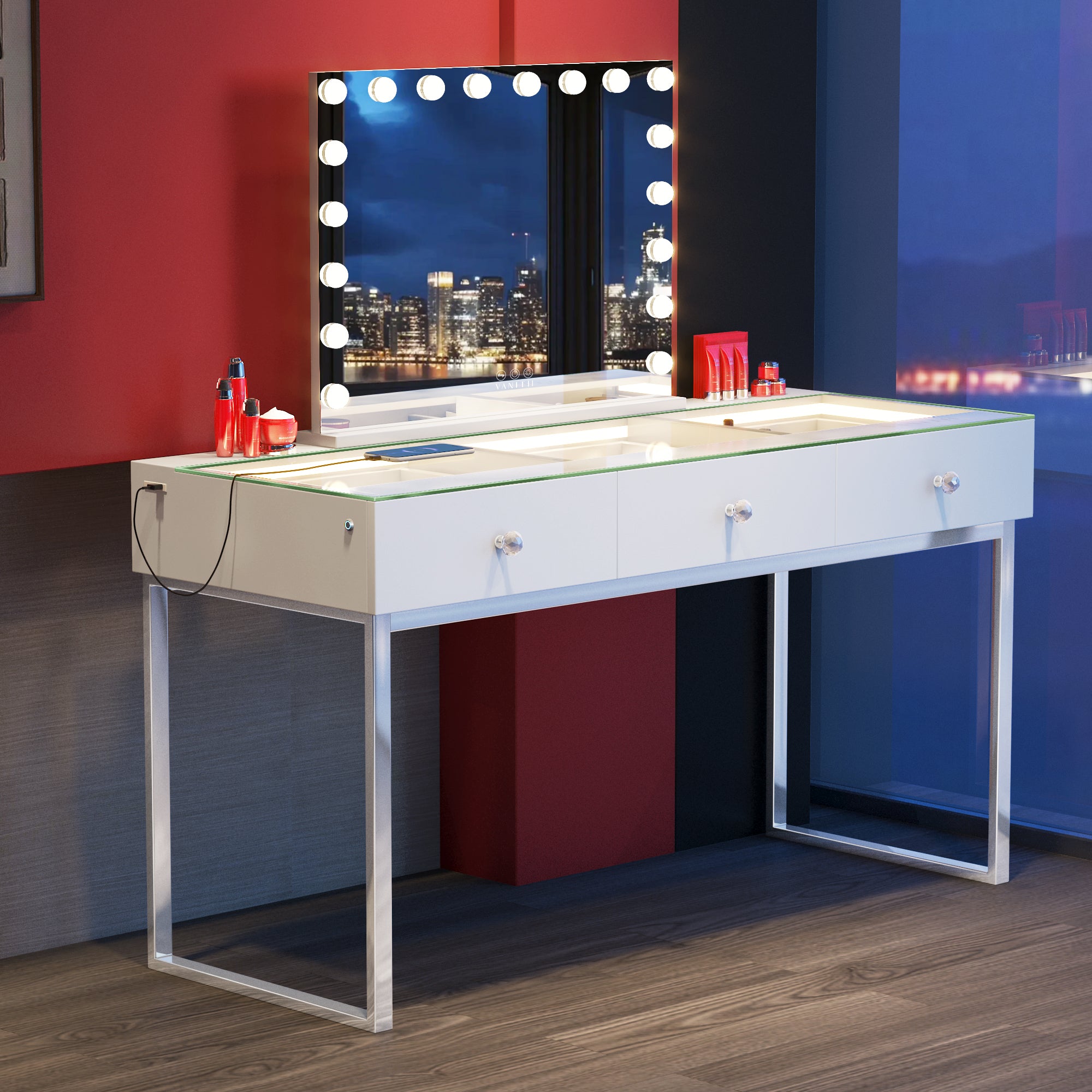 VANITII Billie Vanity Desk - 3 Storage Drawers