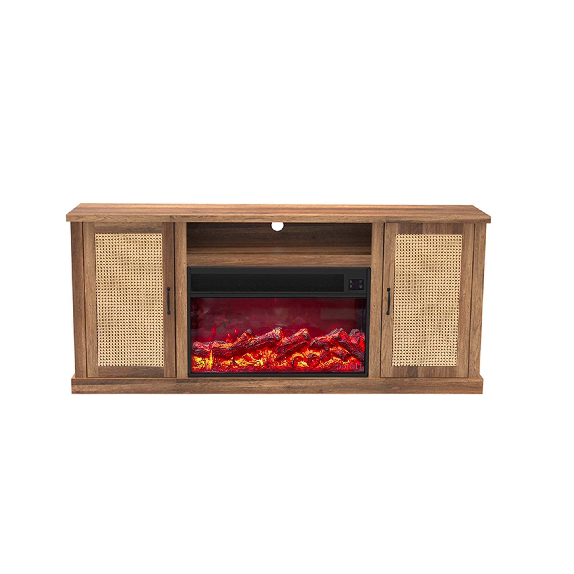 Fully Assembled TV stand with an electronic fireplace （HZ02）