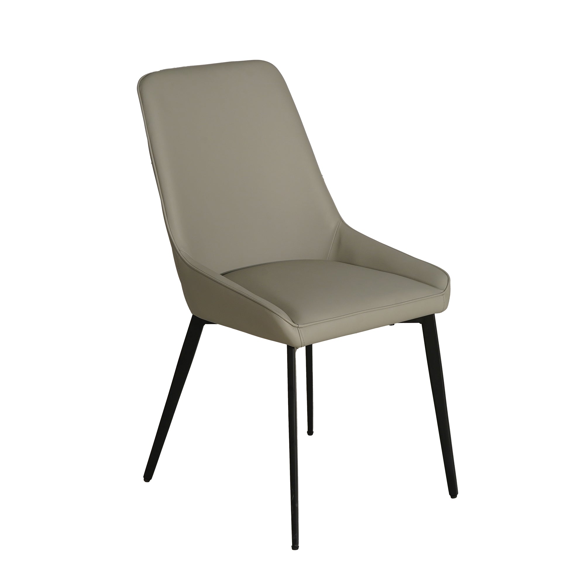 PU Upholstered Dining Room Chair with Sturdy Black Metal Legs