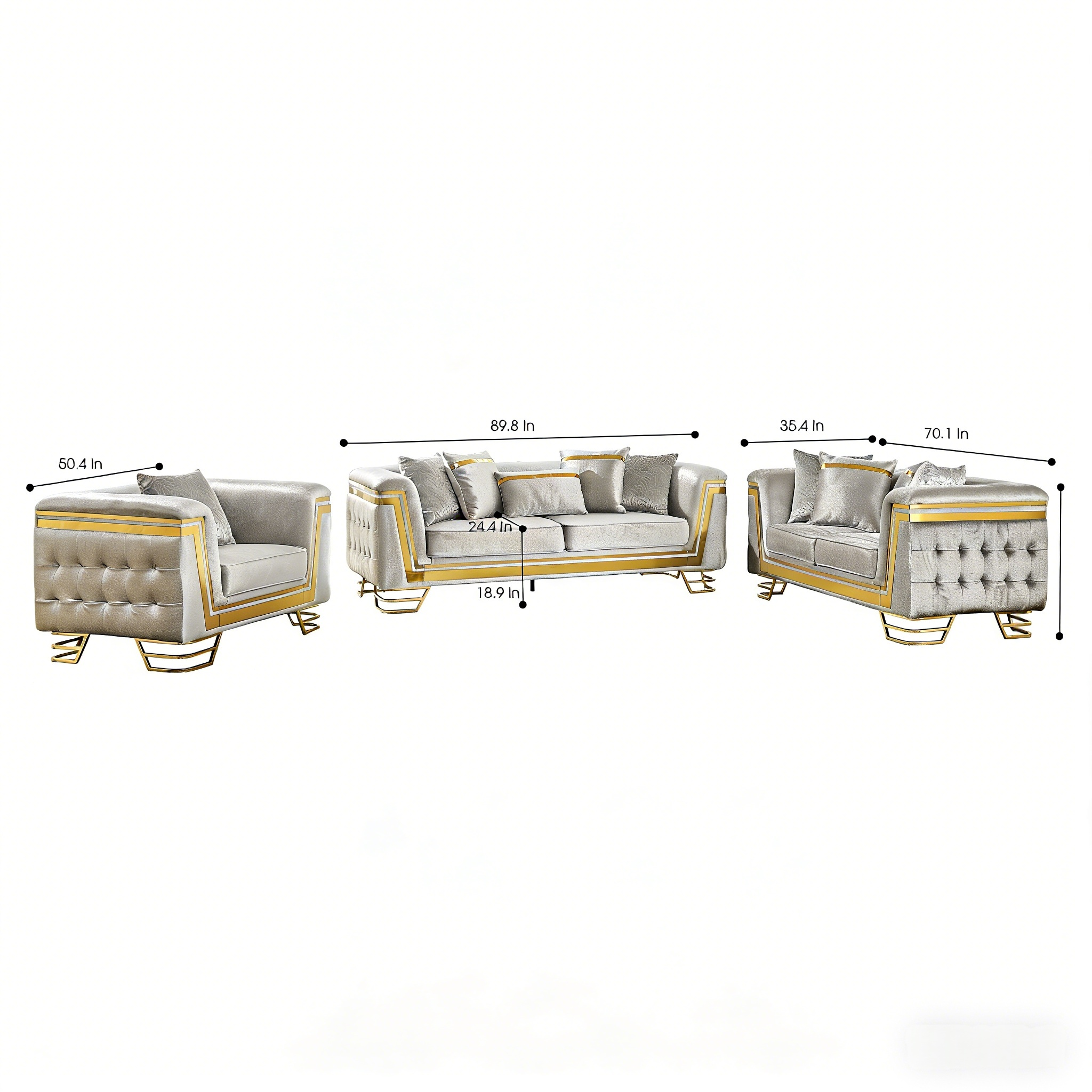 Chestfield Sofa Set in Beige