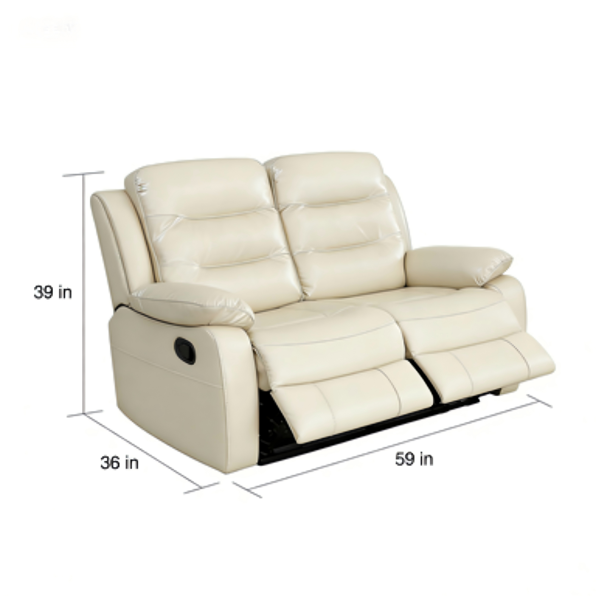 Dawn Cozy Ivory Power Reclining Sofa Set, Electric Recliner & 2-Seater Couch for Living Room