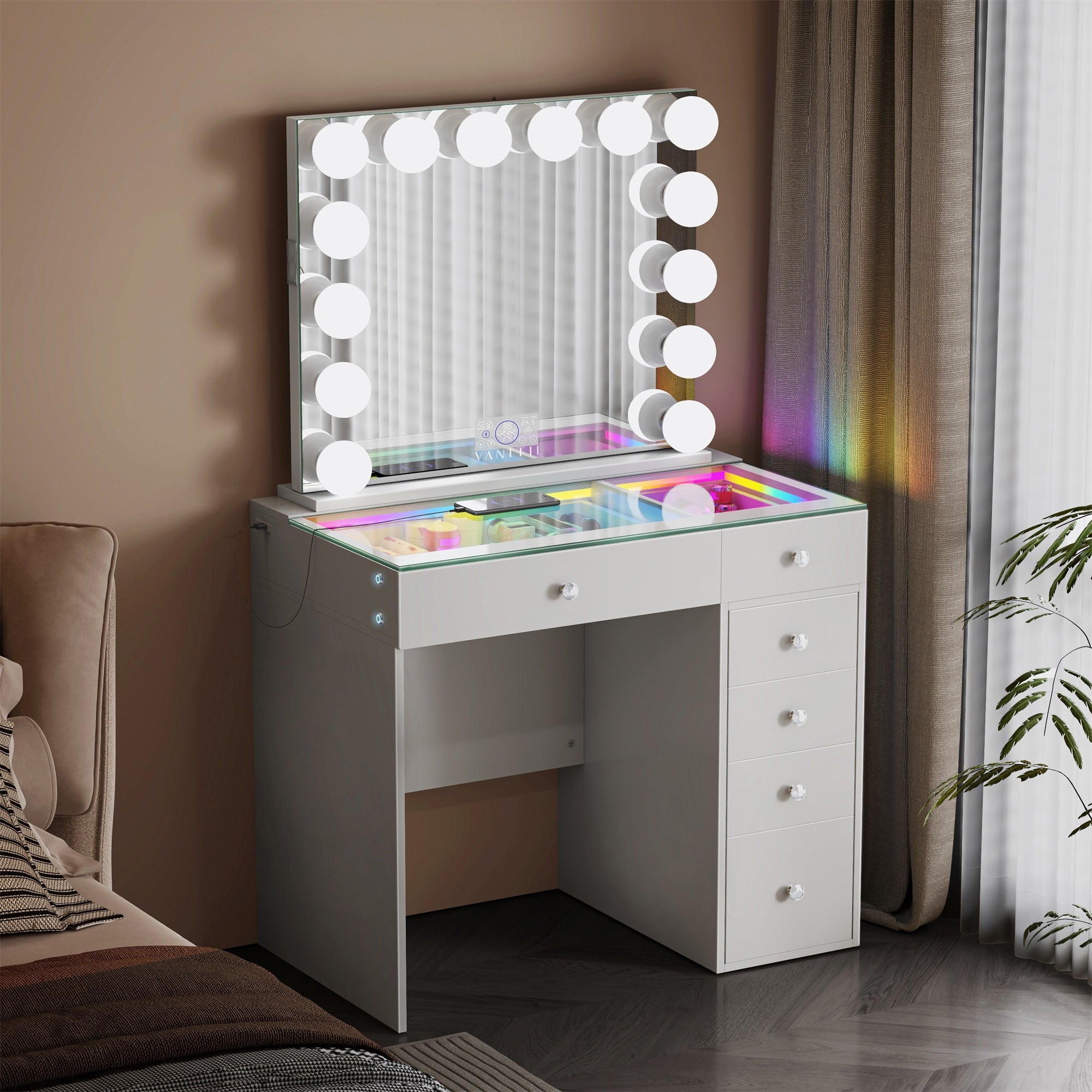 VANITII Mini Diana Vanity Set -6 Storage Drawers with Mirror