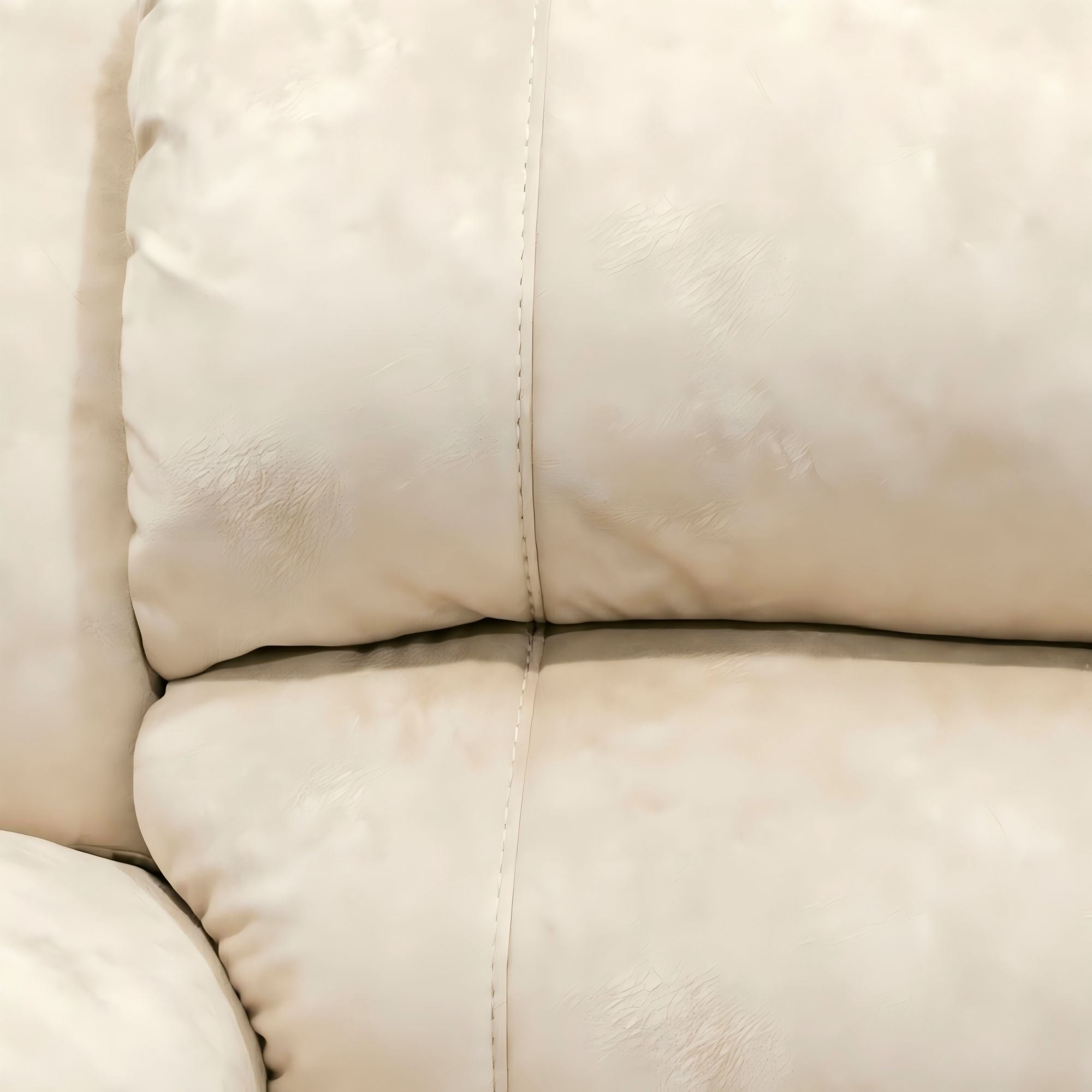 Cream Fabric Recliner Chair, Oversized Comfortable Reclining Sofa with Nailhead Trim for Living Room. 2PP