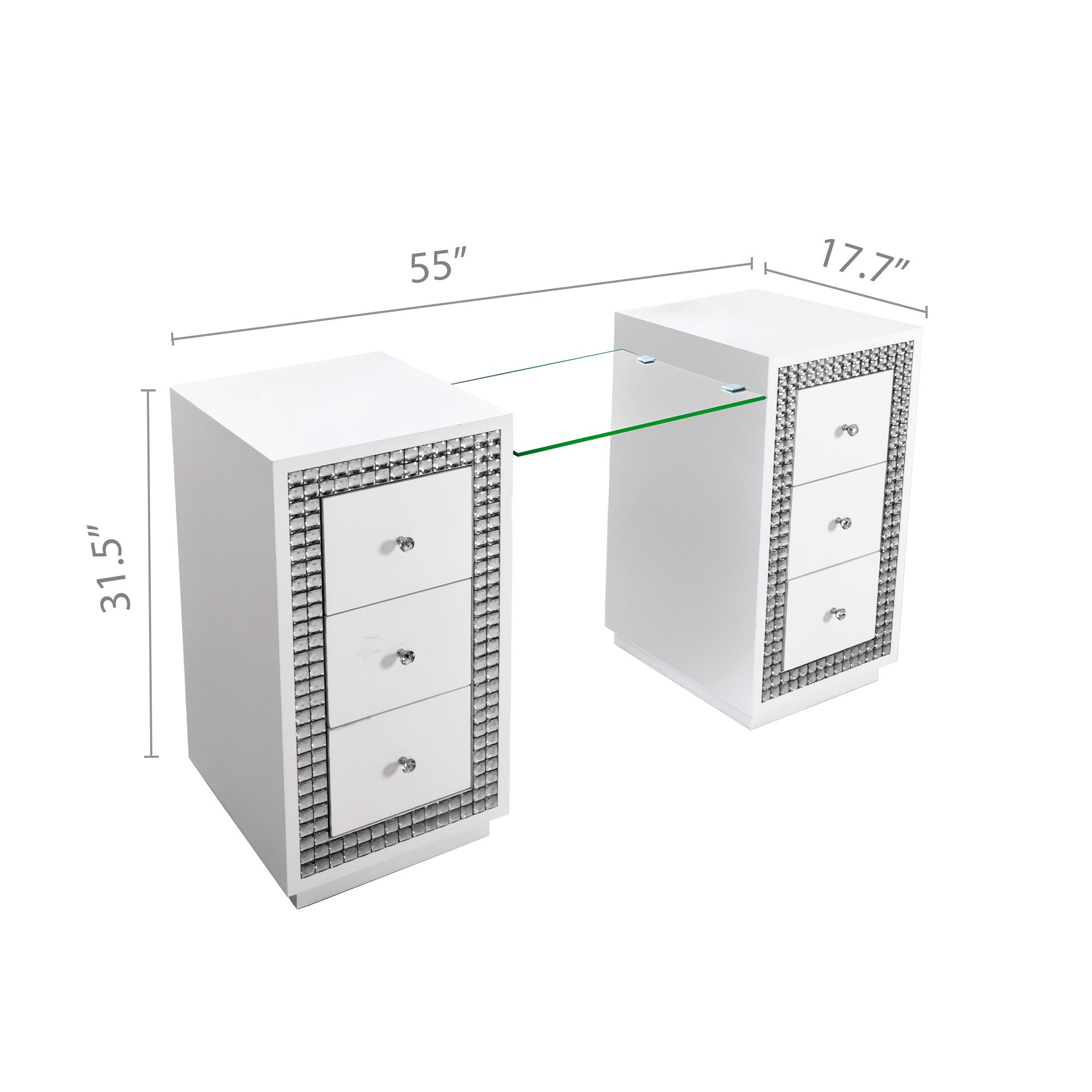 VANITII Rectangular Mirrored Dresser