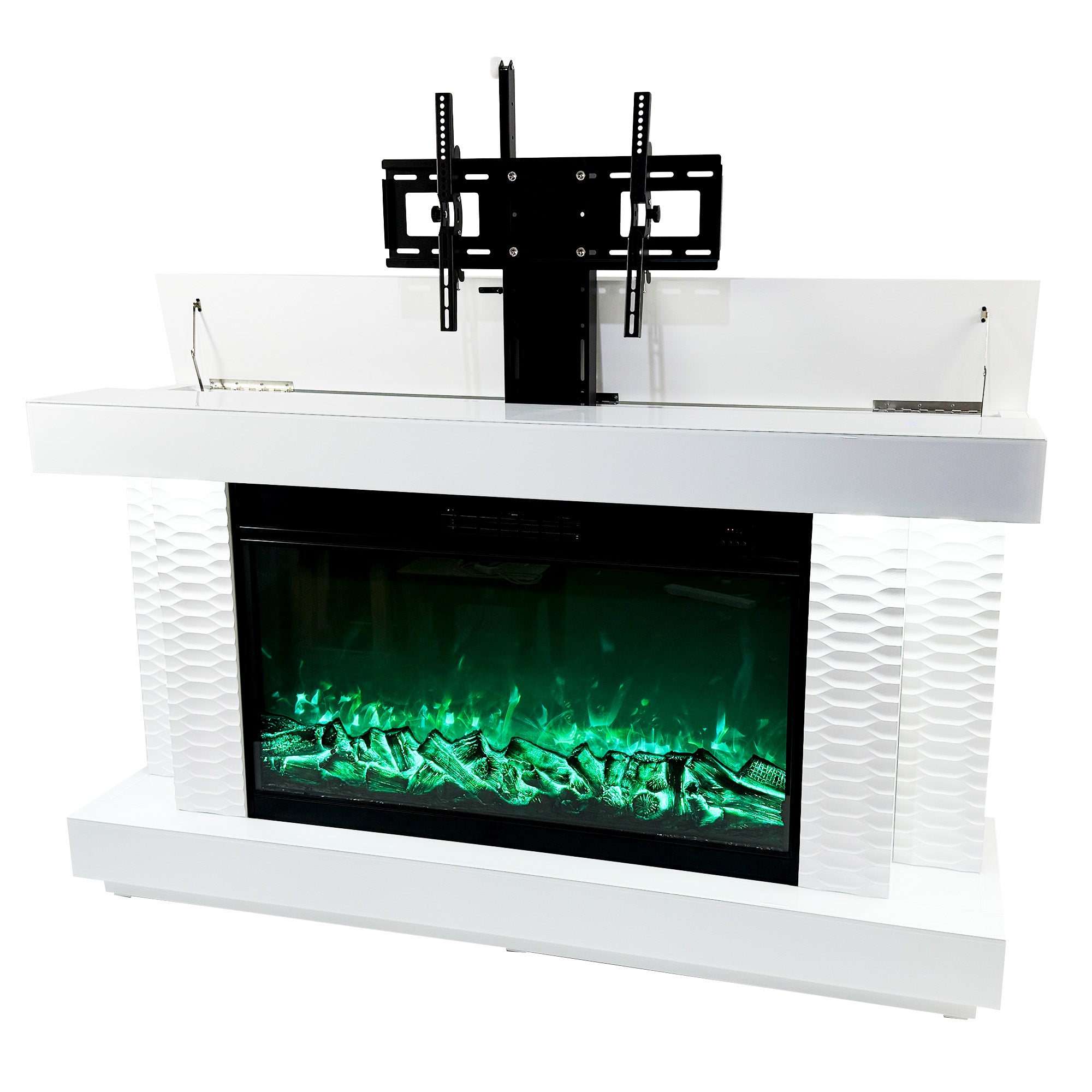 VANITII TV Stand Fireplace with Heating Function and Bluetooth speaker