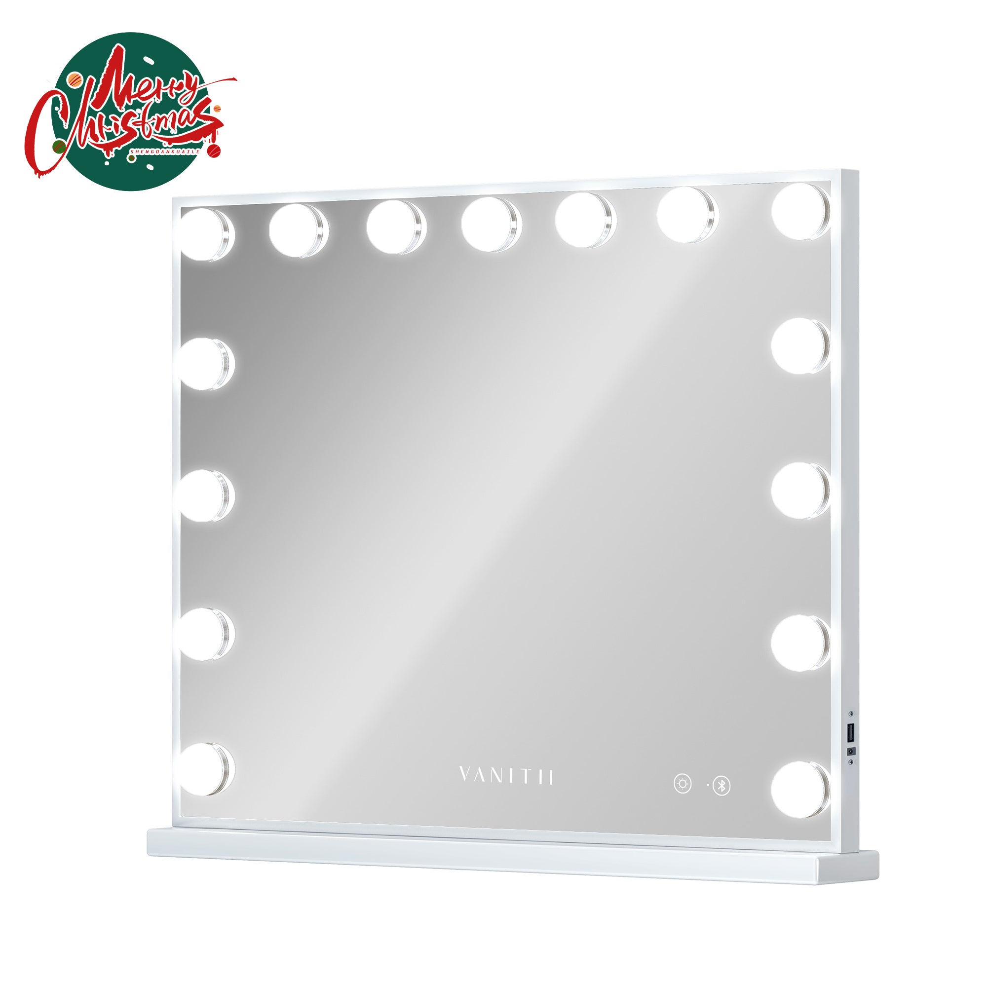 VANITII Mary Hollywood Vanity Mirror with Bluetooth XXL - 15 Dimmable LED Bulbs