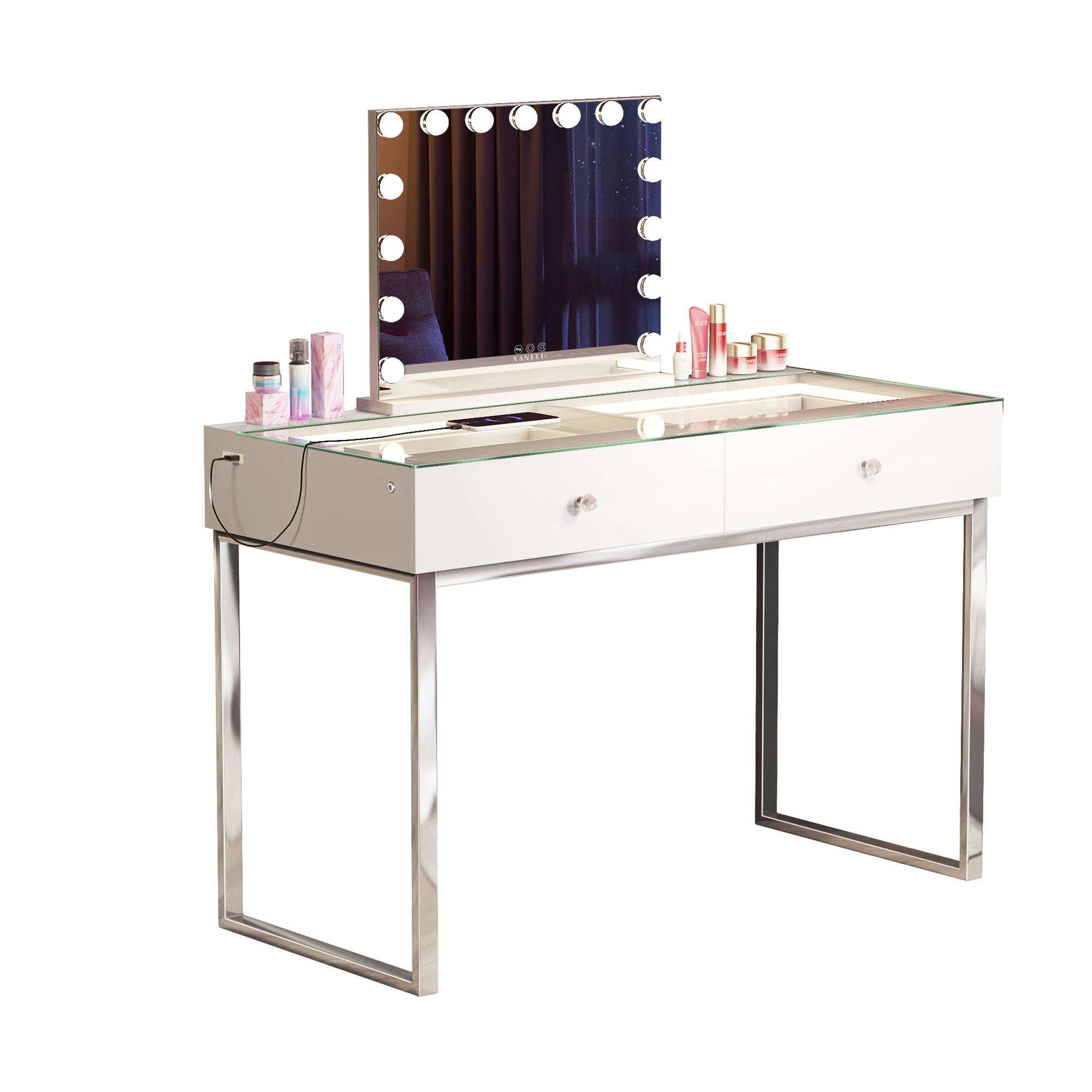 VANITII Alice Vanity Desk Pro - 2 Storage Drawers