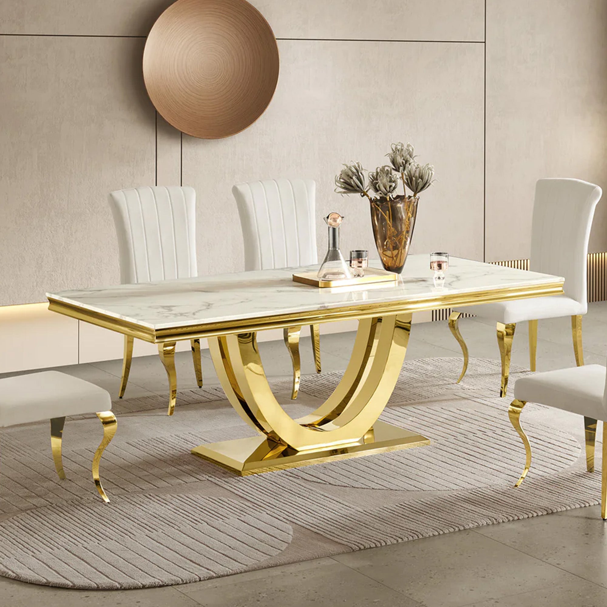 Modern Dining Table with Marble Top