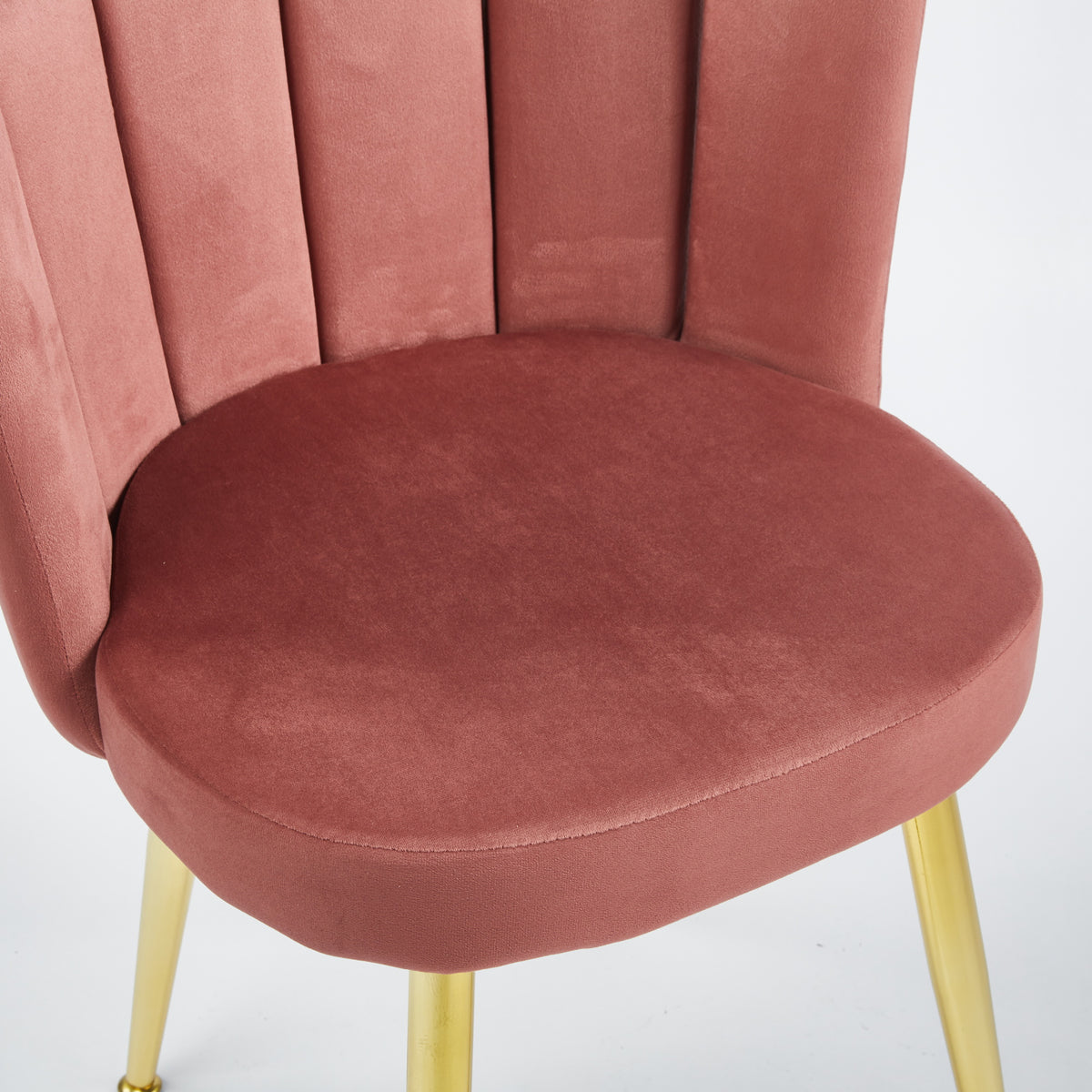 Modern Pink Dining Chair - Golden Iron Legs, Velvet Backrest 2pCS/CTN