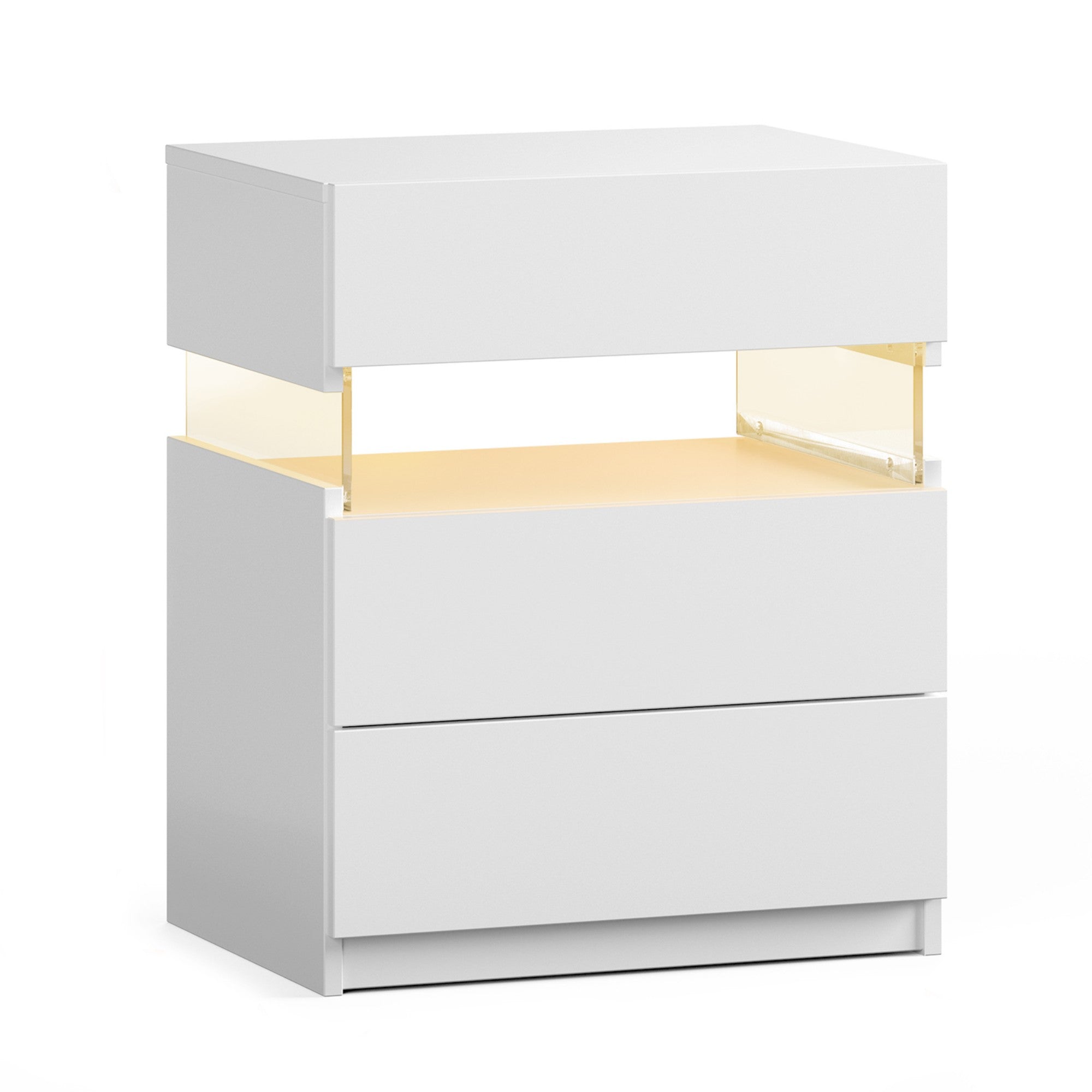 3 Drawer Dresser LED Nightstands for Bedroom