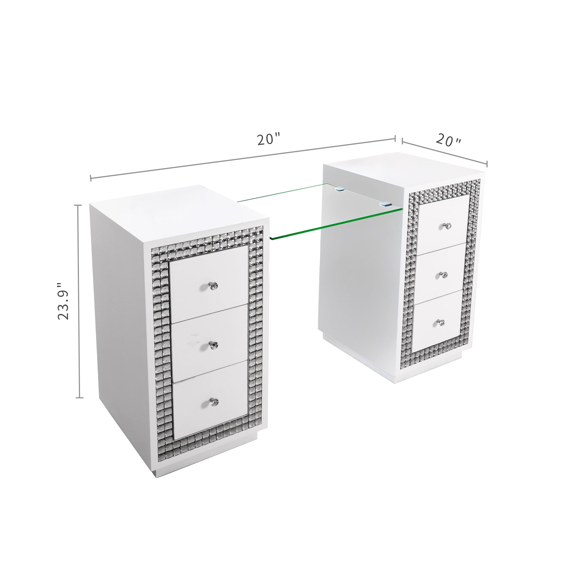 VANITII Rectangular Mirrored Dresser