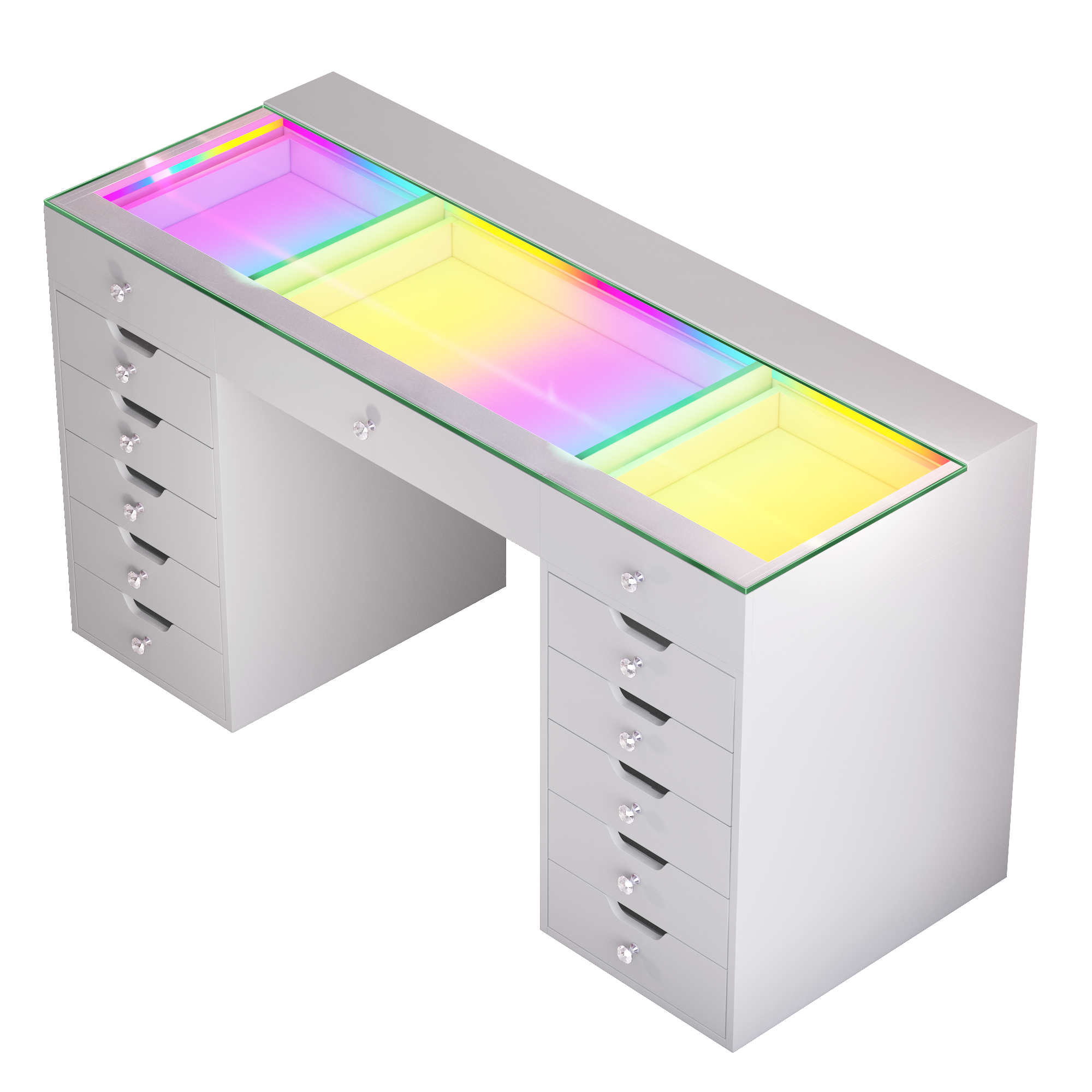 VANITII Eva-RGB Vanity Desk Pro - 13 Storage Drawers