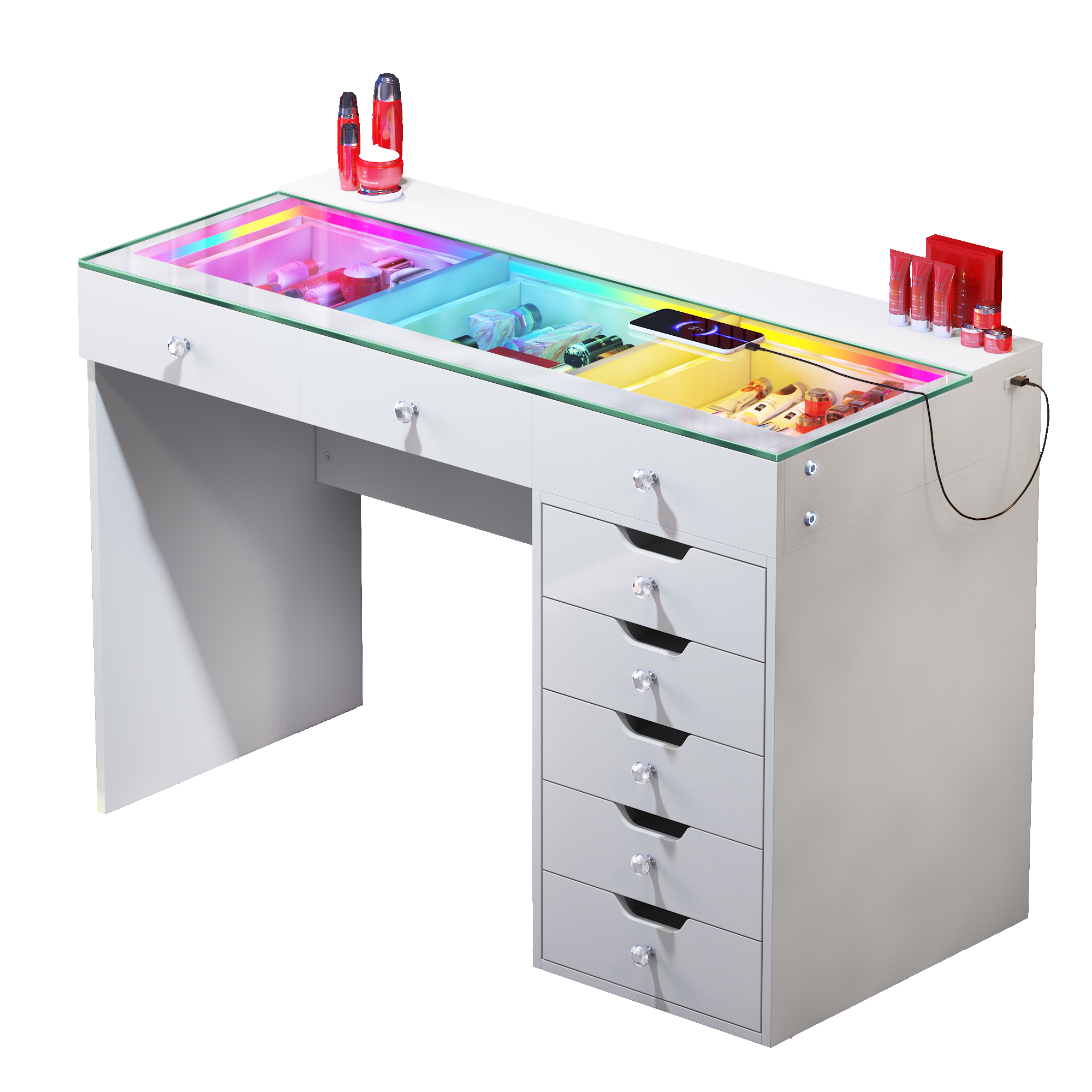 VANITII Diana Vanity Desk Pro- 8 Storage Drawers