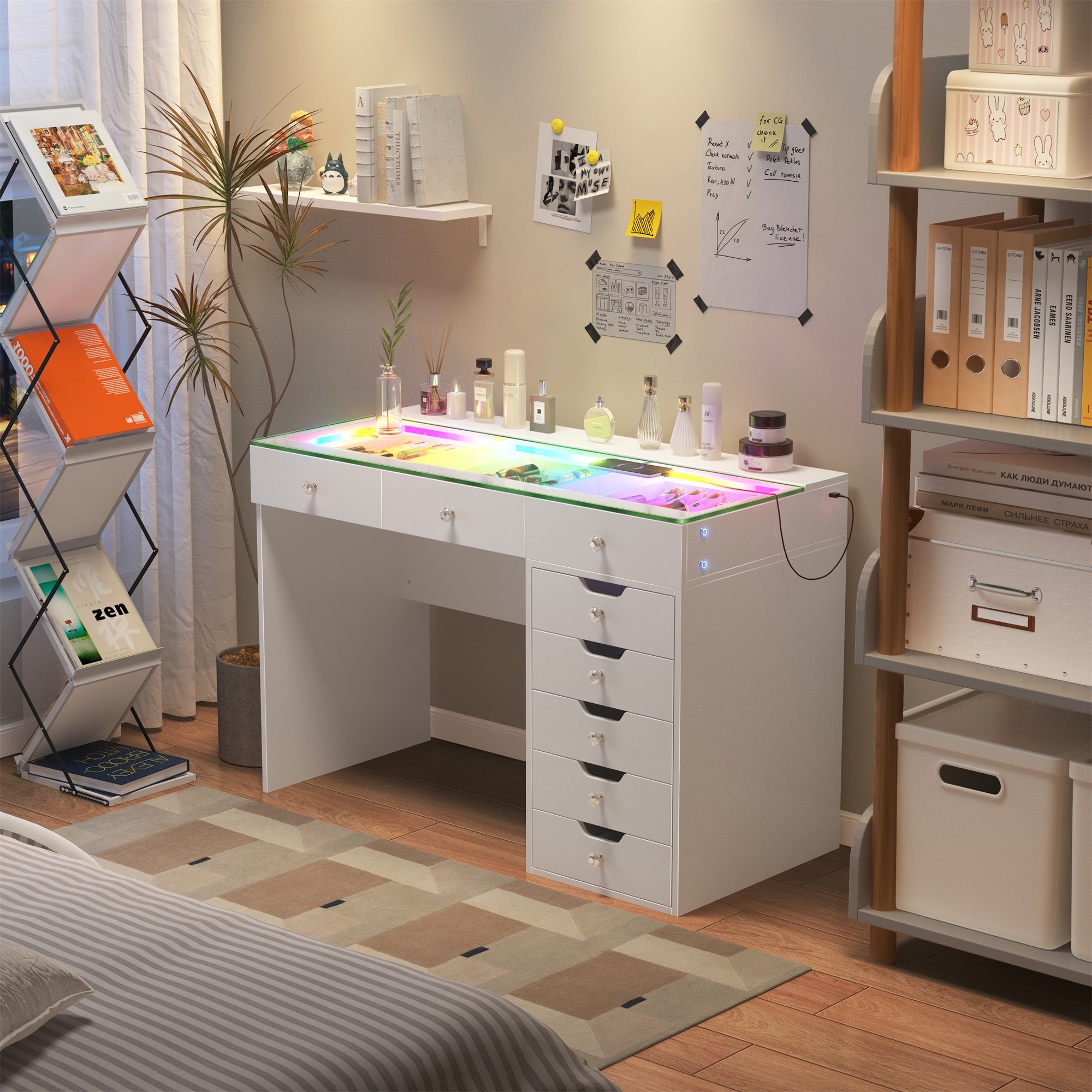 VANITII Diana Vanity Desk Pro- 8 Storage Drawers