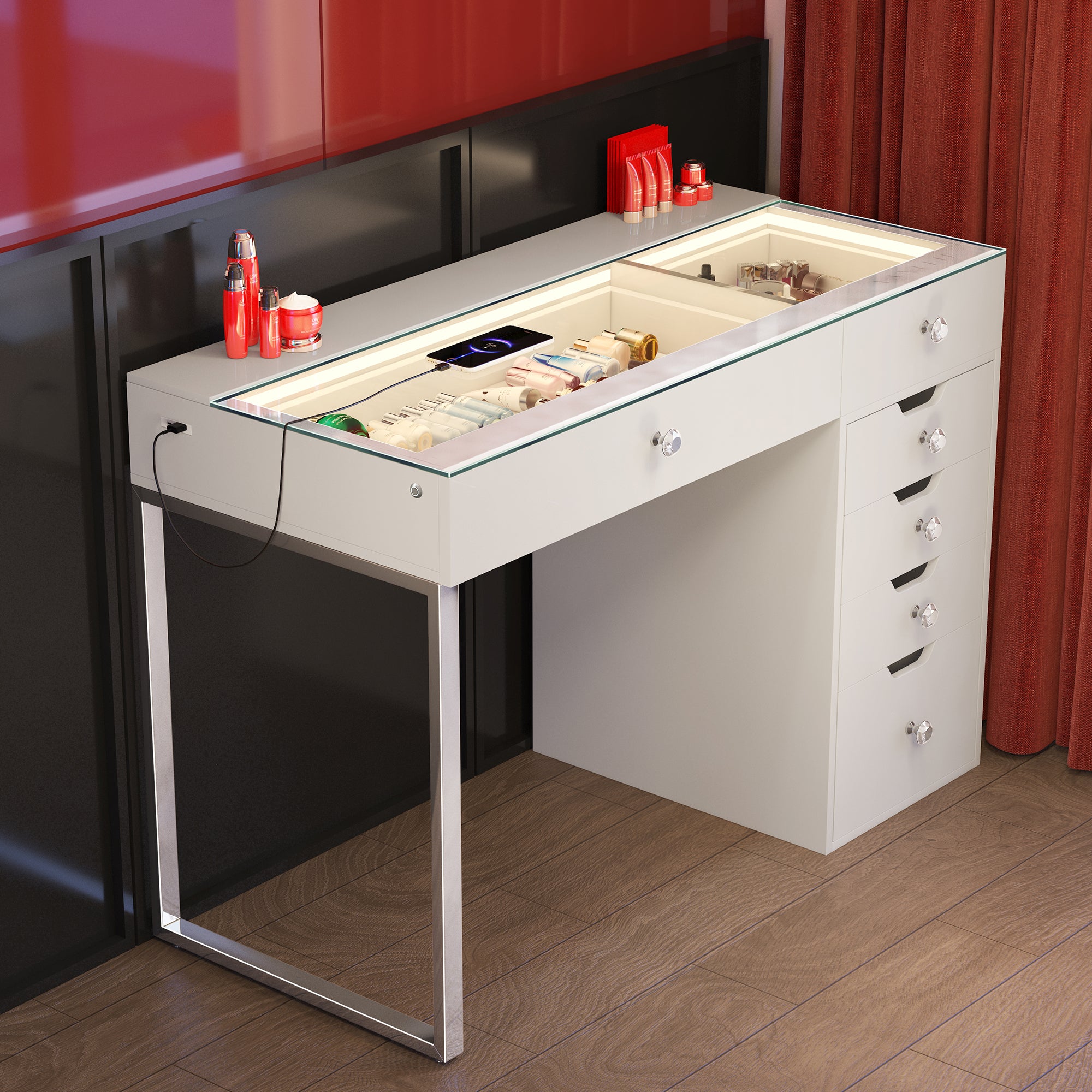 VANITII Diana Vanity Desk Pro - 6 Storage Drawers