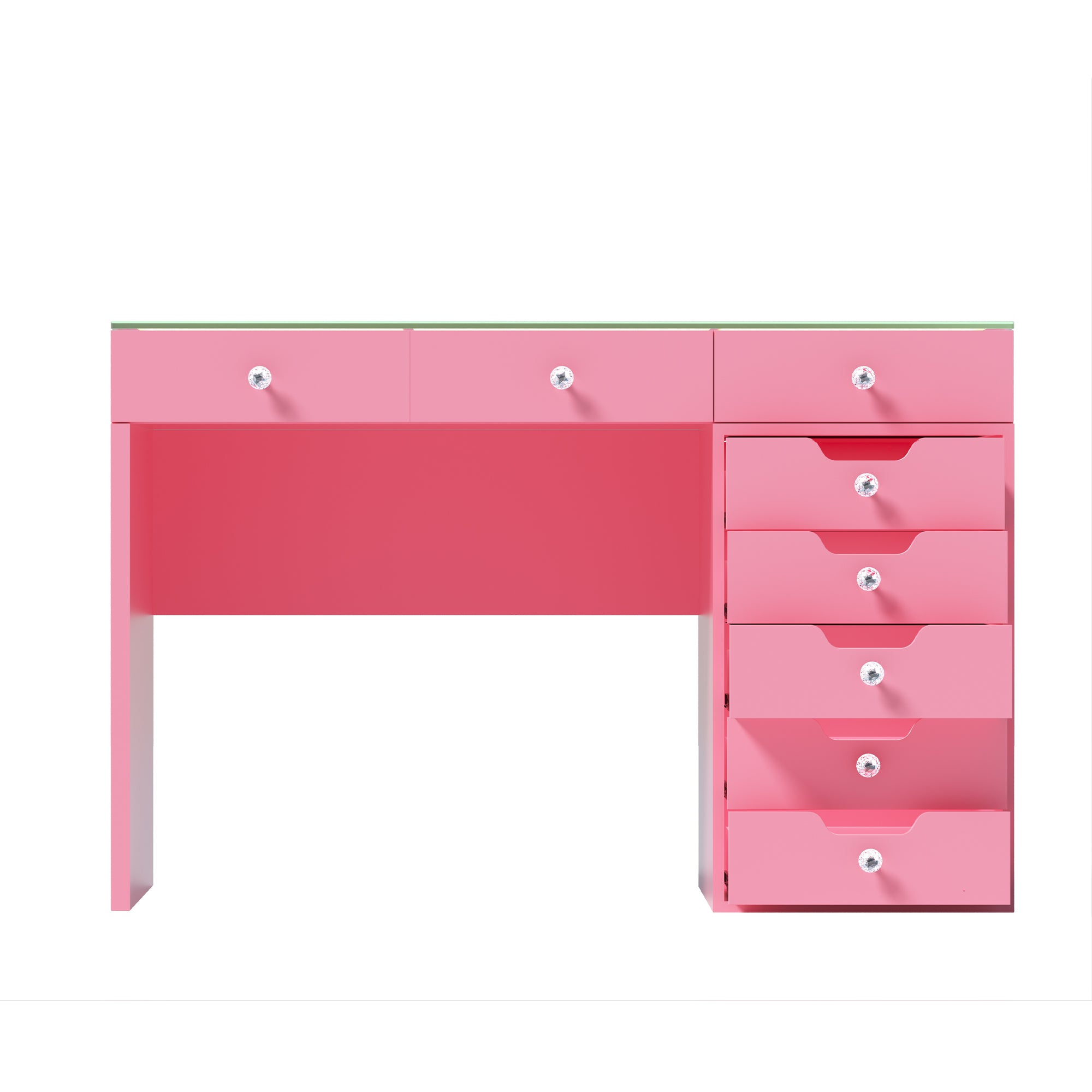 VANITII Diana RGB Vanity Desk with Light - 8 Storage Drawers