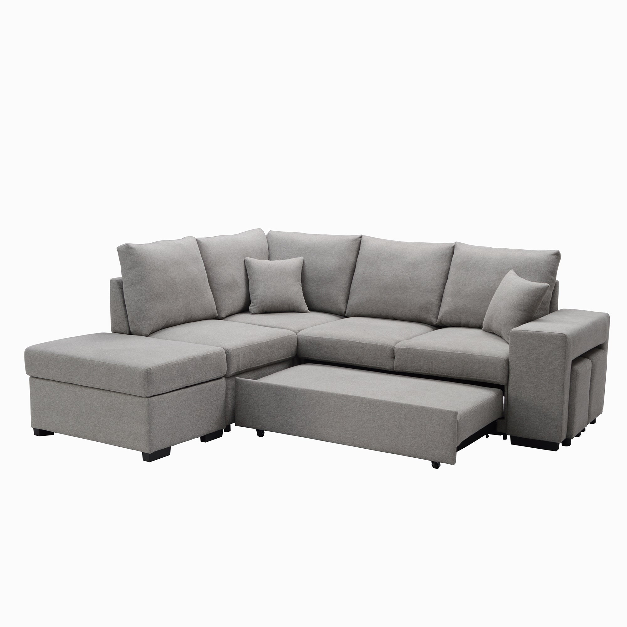 L-Shape sofa with storage and Pull-out bed
