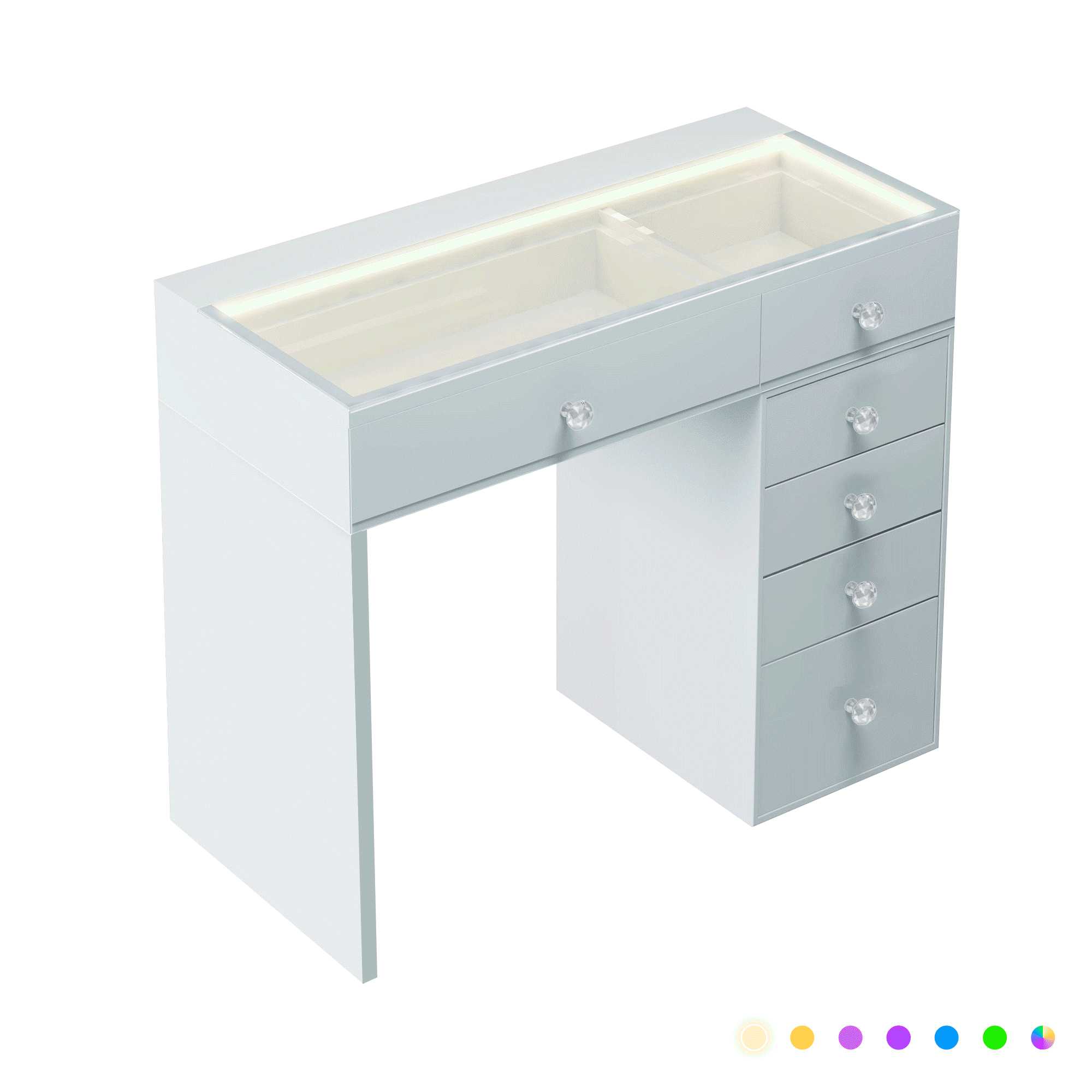VANITII Diana Vanity Desk- 6 Storage Drawers