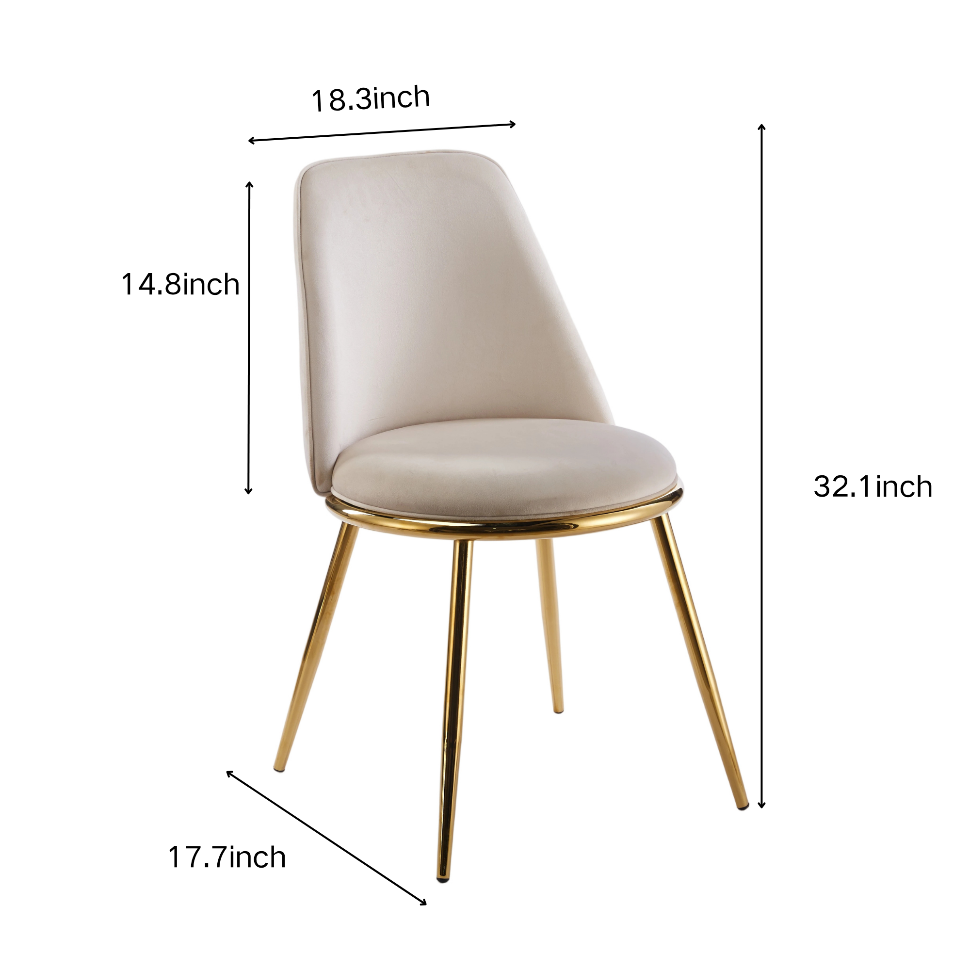 Modern Minimalist White Ceramic Tabletop Dining Set with Beige Velvet Fabric Chairs with Gold Legs (1 Table + 4/6 Chairs)