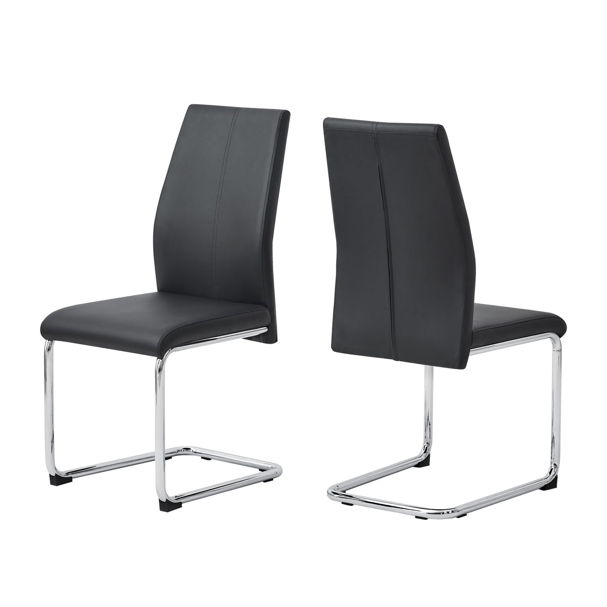 Black Leather Chrome Metal and Foam Dining ChairsCH006-2PCS/CTN