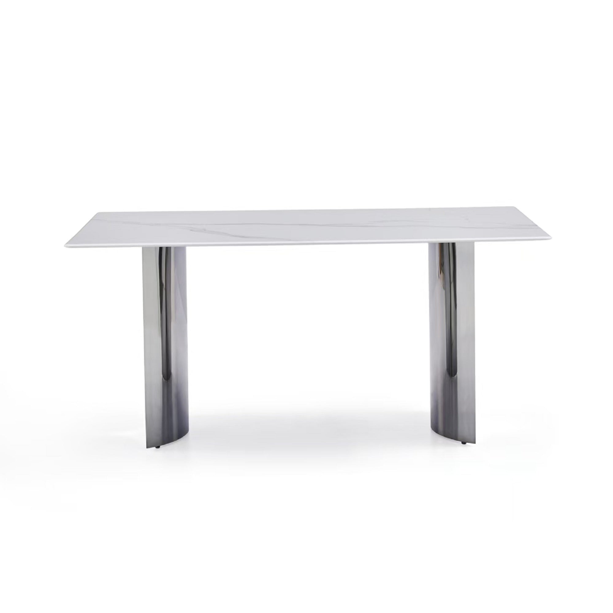 Black Stainless Steel Base Dining table