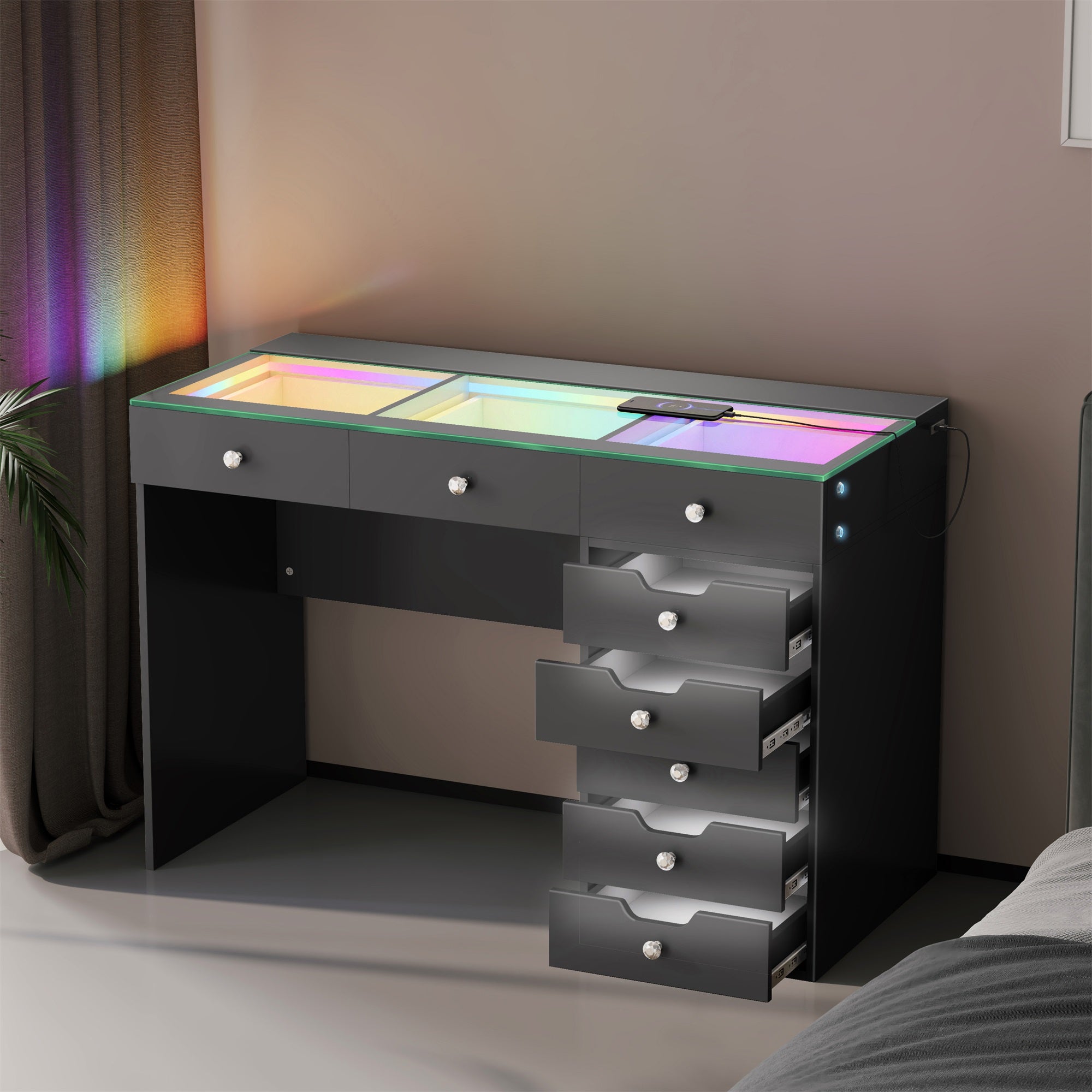 【vani】キャビネット VANITII Diana Vanity Desk - Vanity Desk With Mirror - Vanity Desks