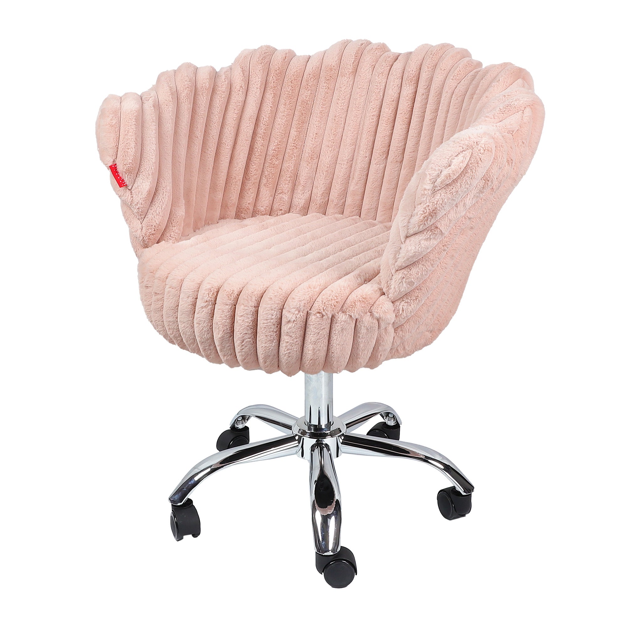 Anna Swivel Rabbit Fur Vanity Chair