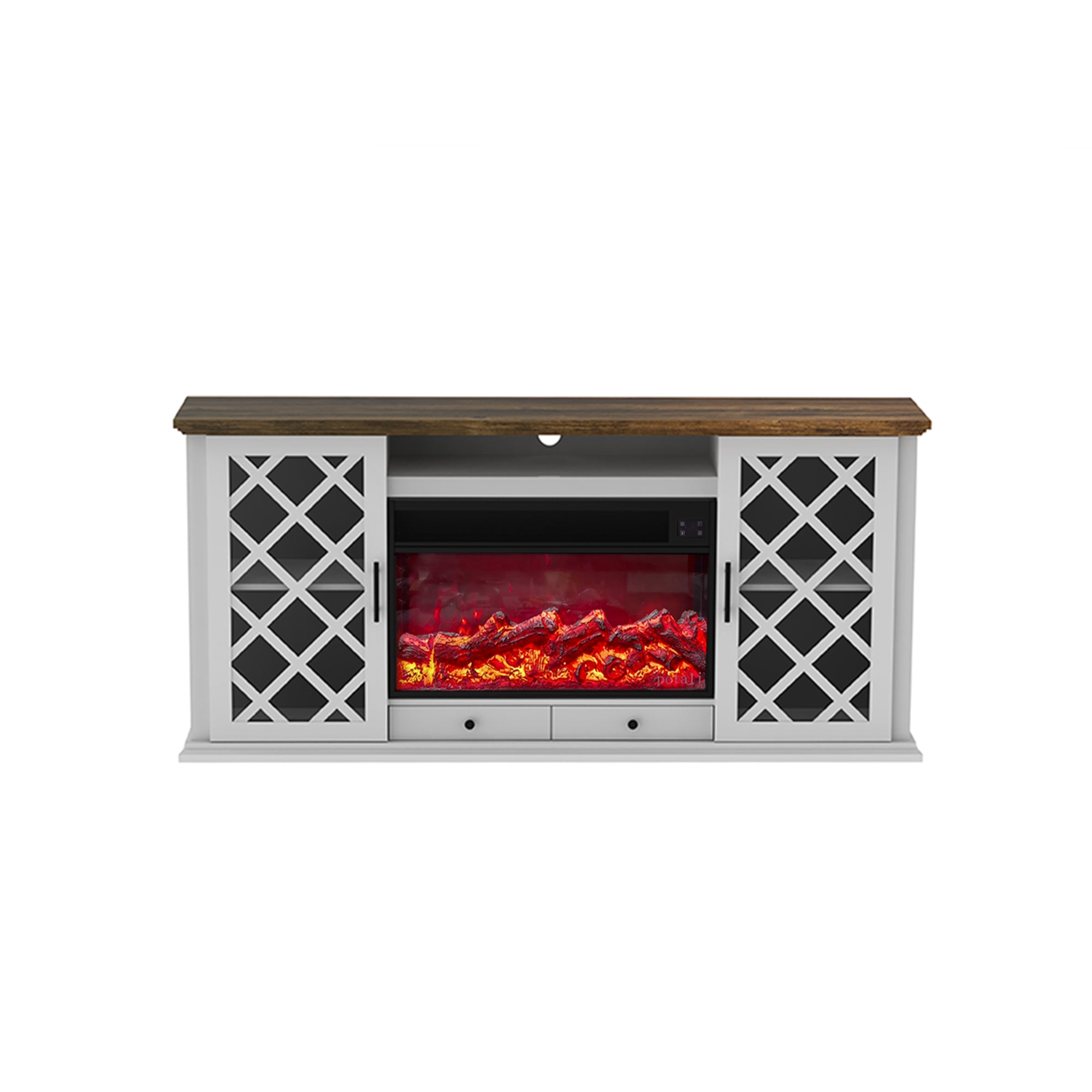 Fully Assembled TV stand with an electronic fireplace (HZ04)