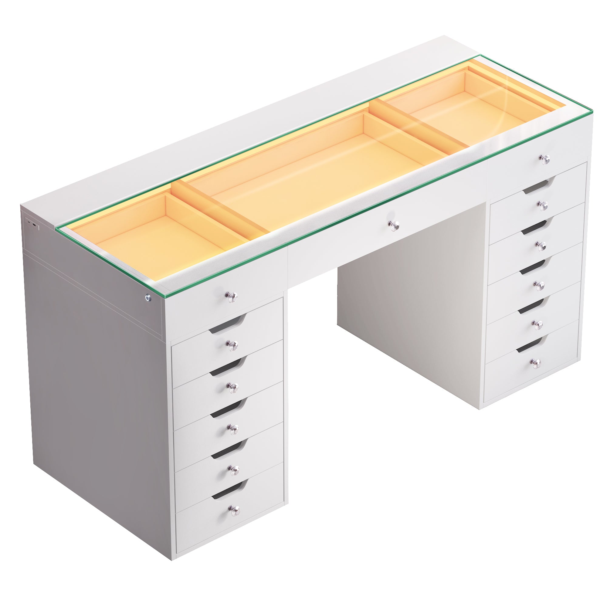 VANITII Eva Vanity Desk - 13 Storage Drawers