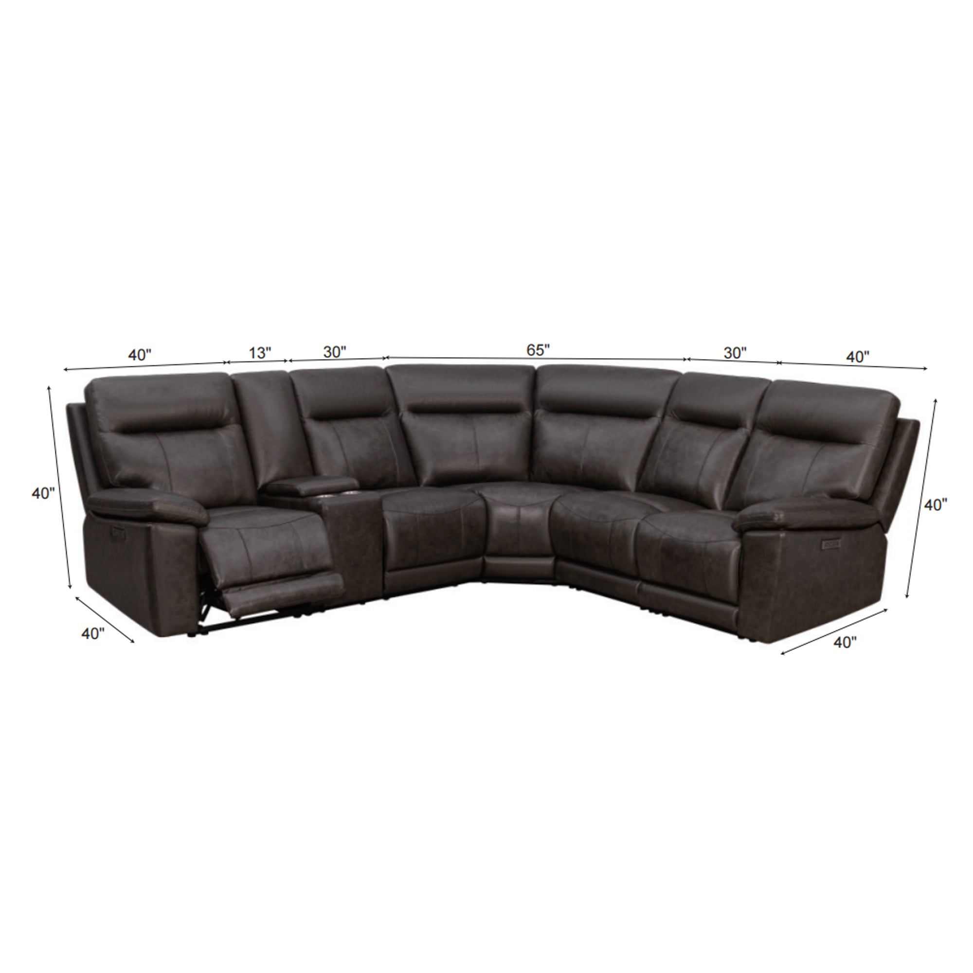Power Recliner Geunine Leather Sectional MC2490