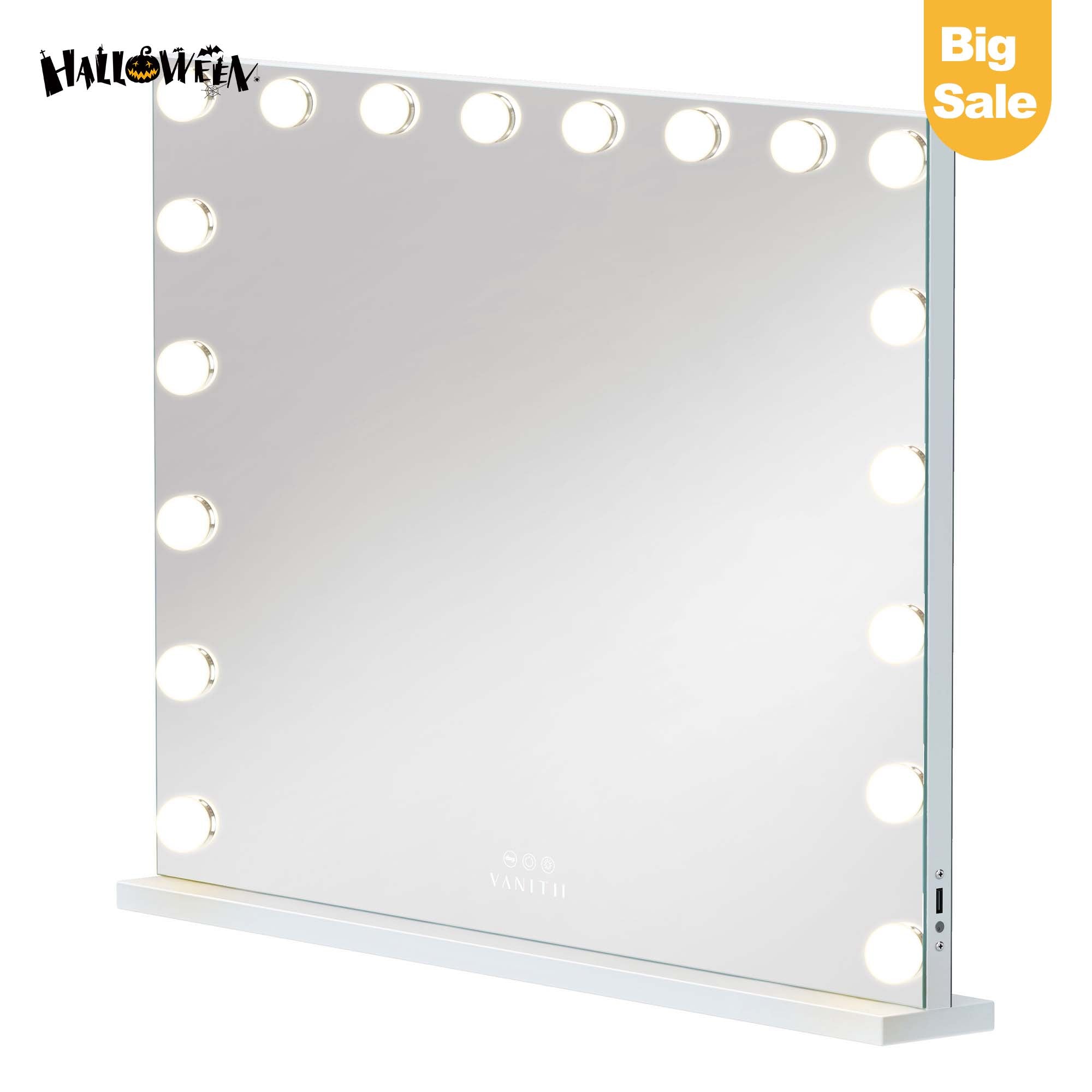 VANITII Mary Hollywood Vanity Mirror Pro XXXL - 18 Dimmable LED Bulbs